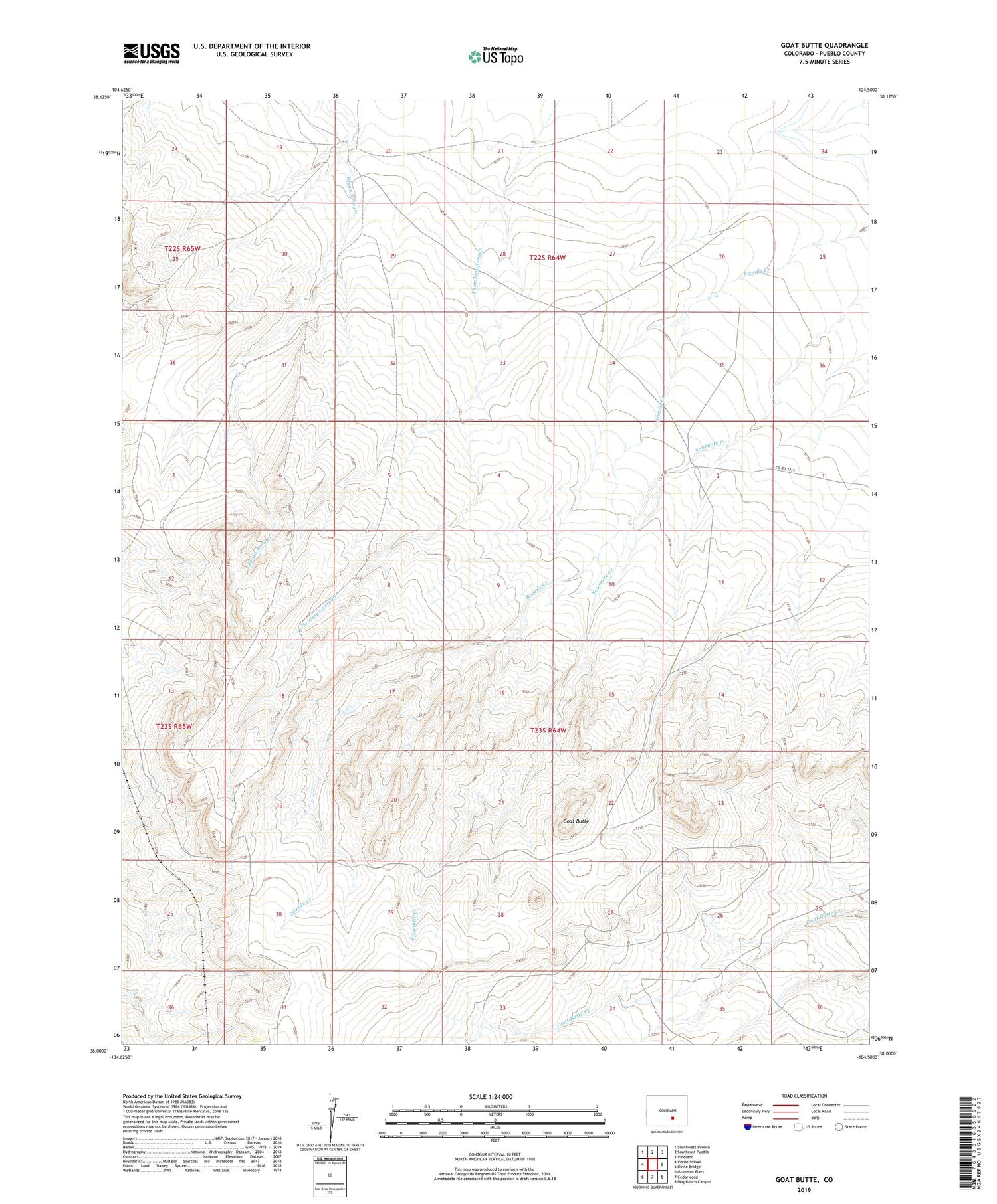 Goat Butte Colorado US Topo Map Image