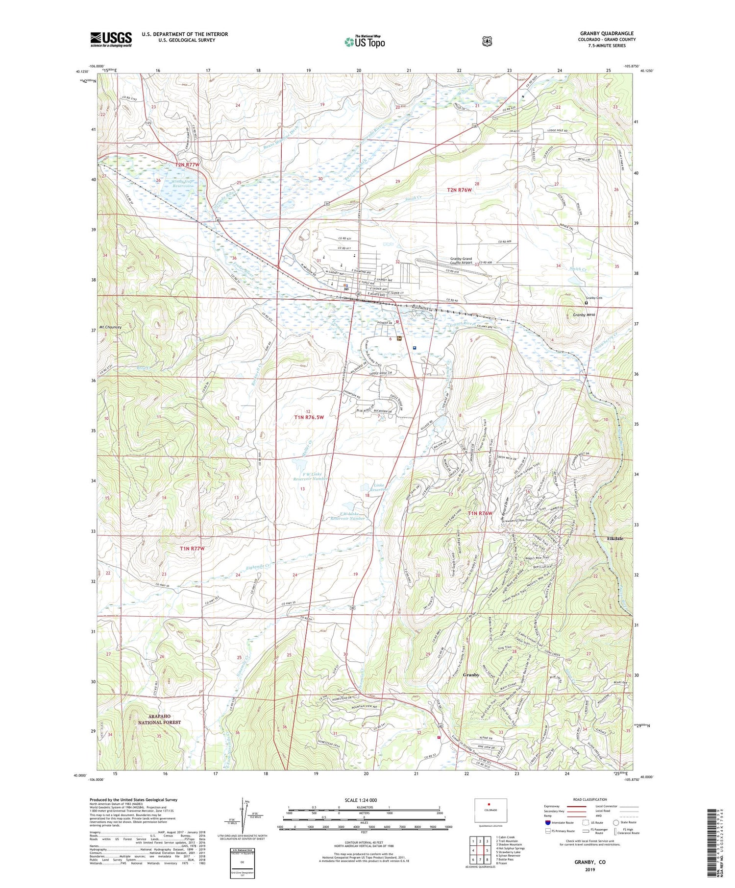 Granby Colorado US Topo Map Image