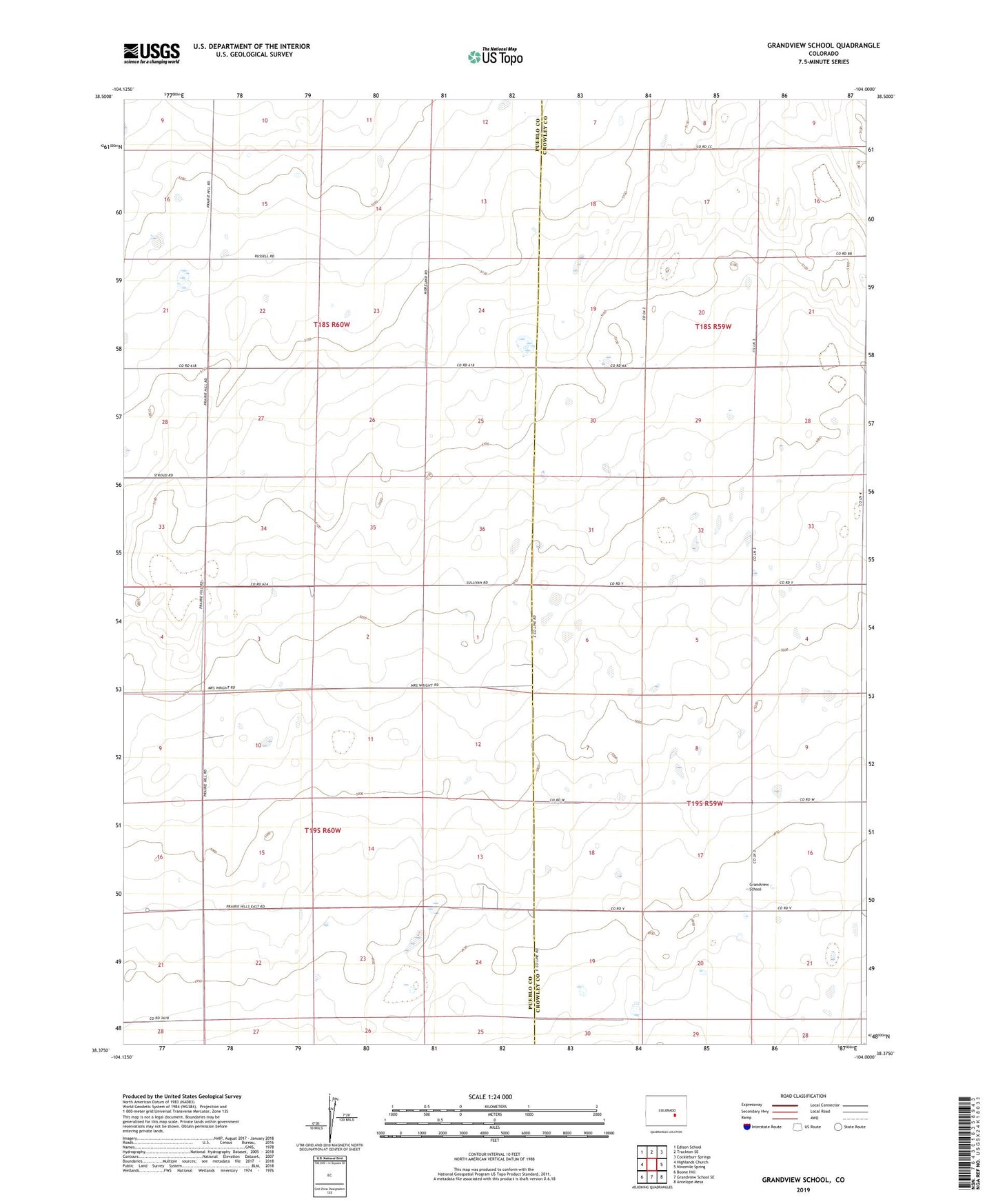 Grandview School Colorado US Topo Map Image