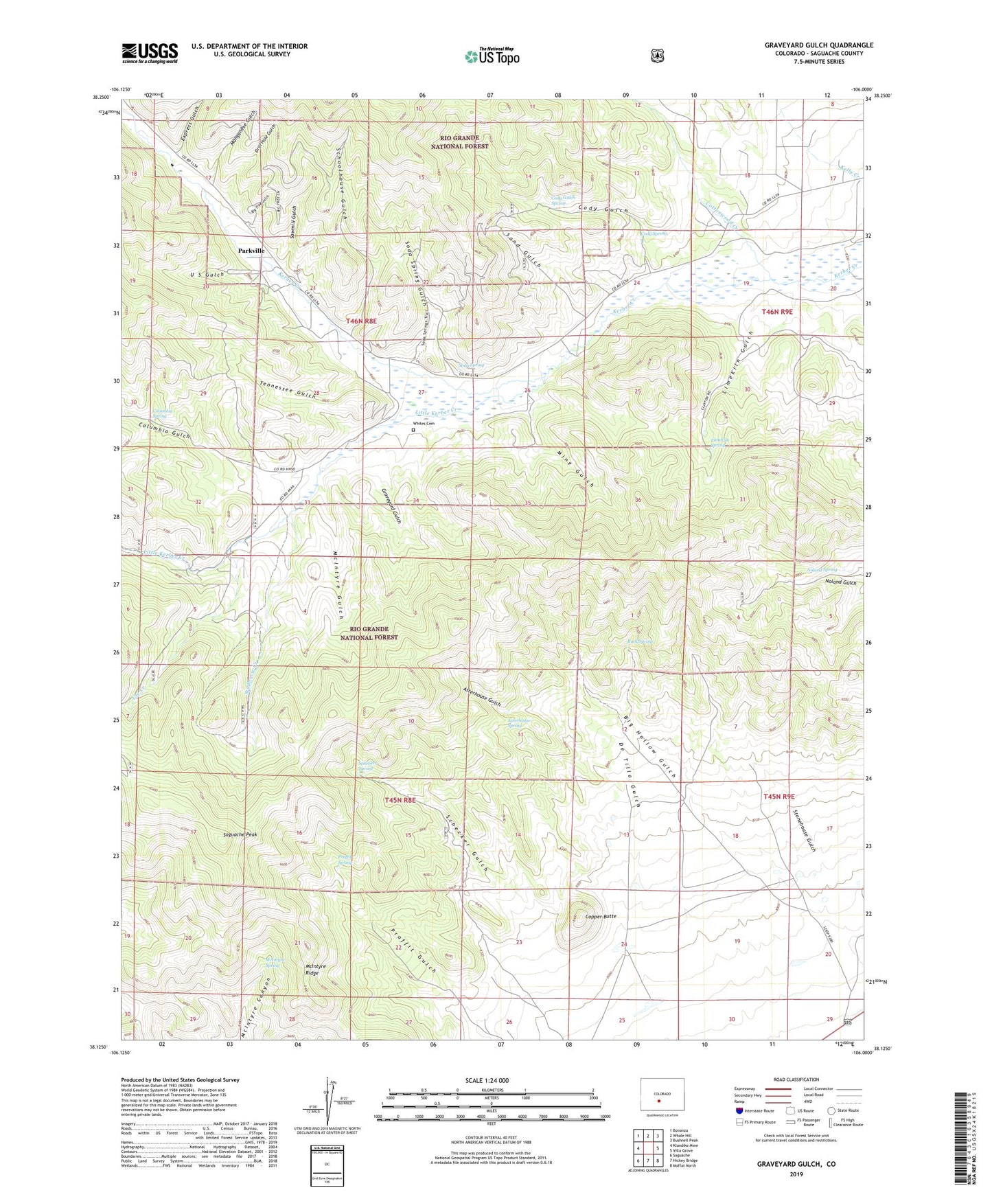 Graveyard Gulch Colorado US Topo Map Image