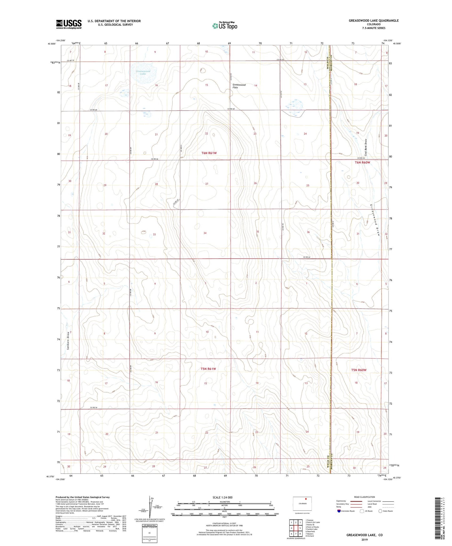 Greasewood Lake Colorado US Topo Map Image