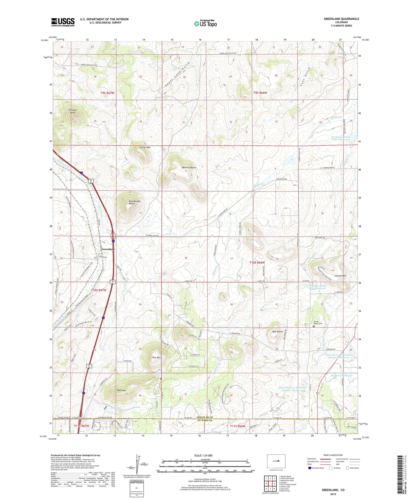 Greenland Colorado US Topo Map Image