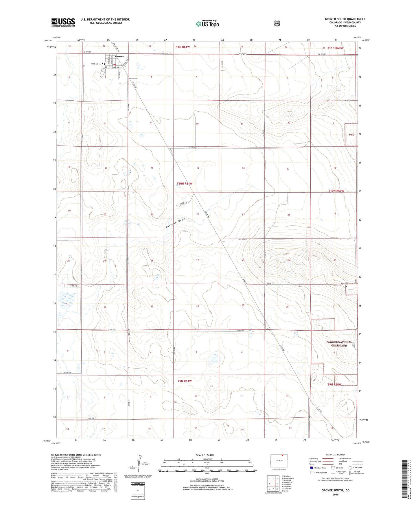 Grover South Colorado US Topo Map Image