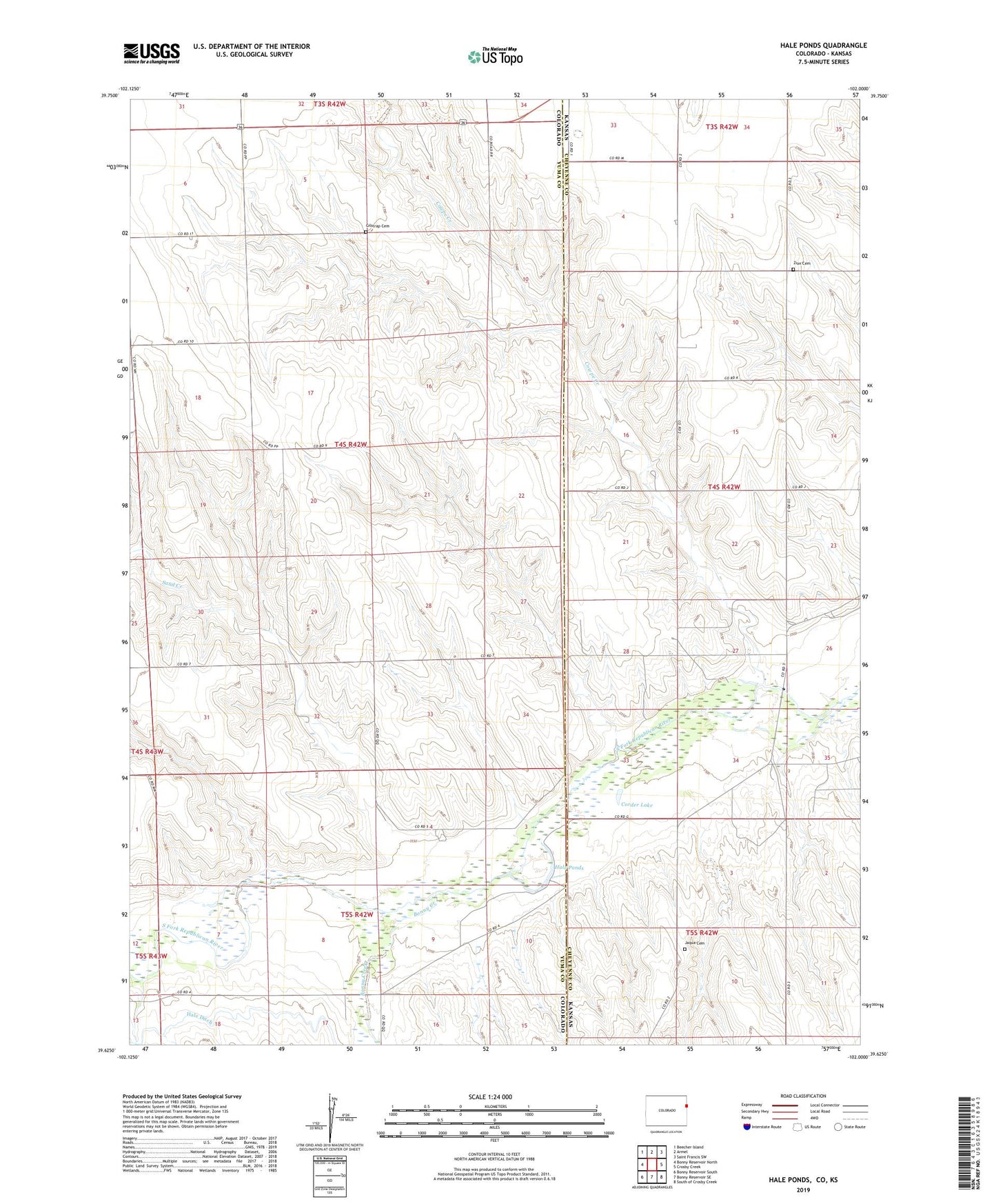 Hale Ponds Colorado US Topo Map Image