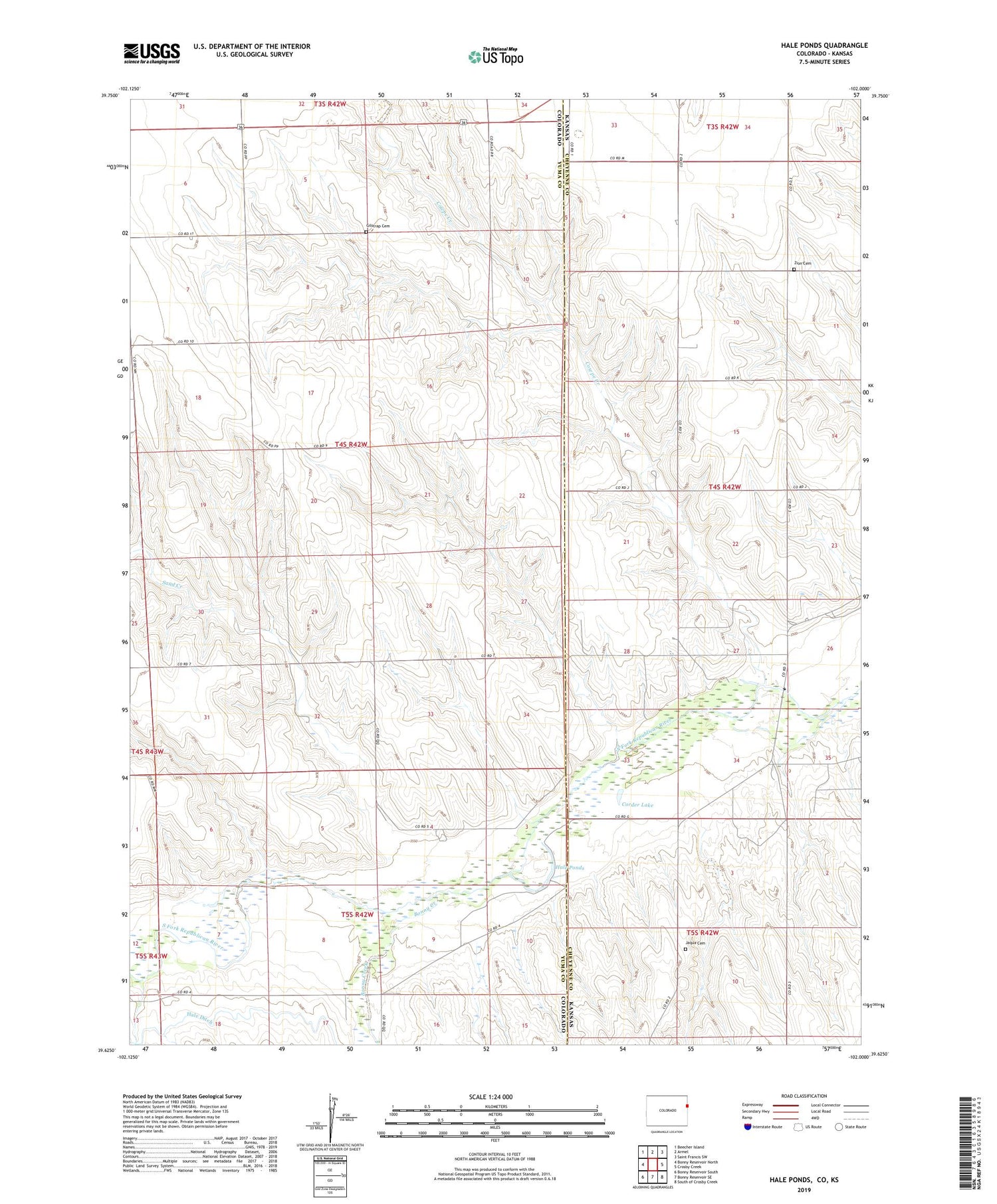 Hale Ponds Colorado US Topo Map Image