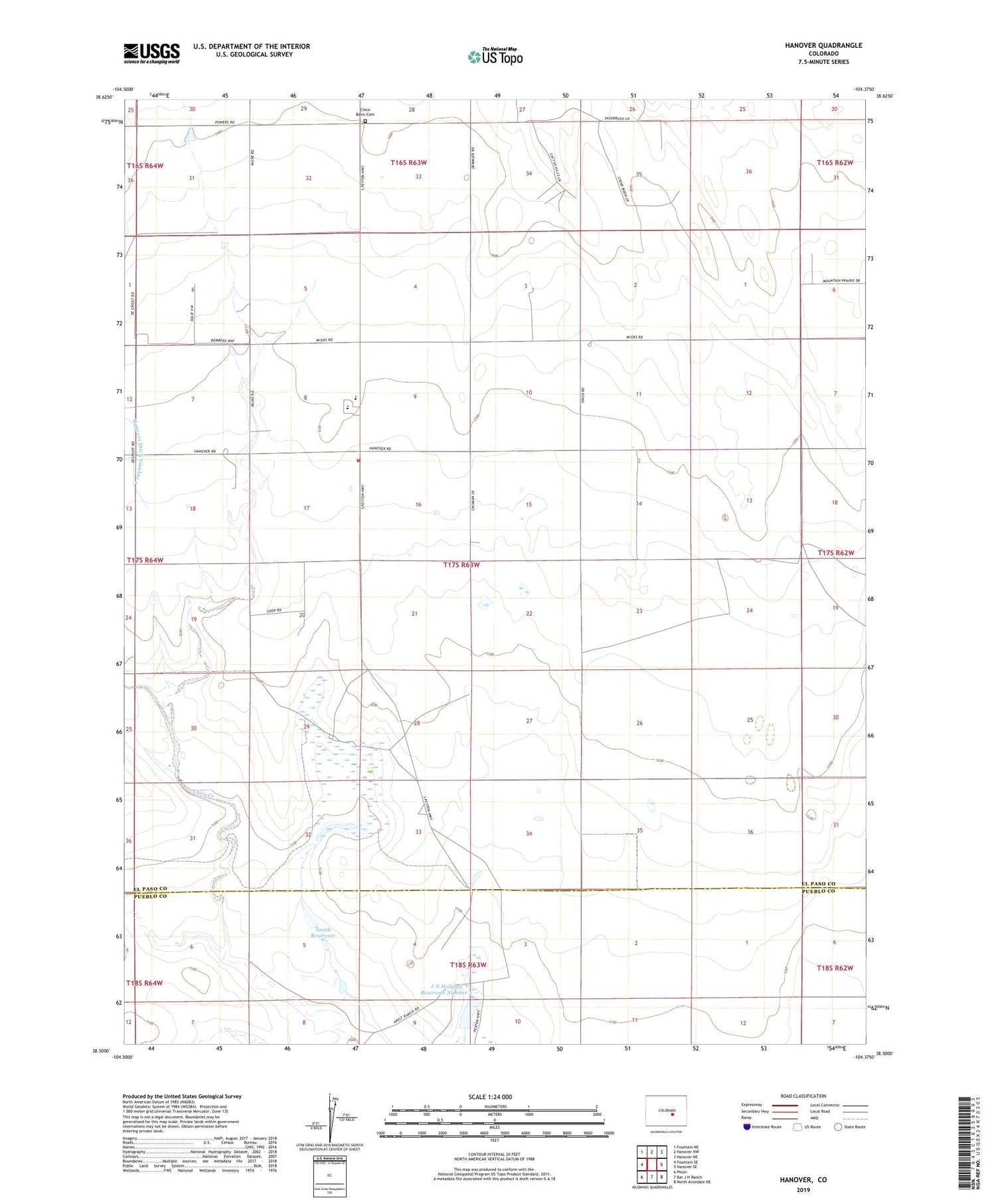 Hanover Colorado US Topo Map Image