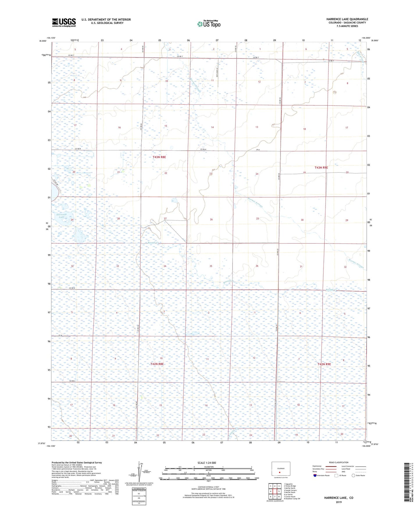Harrence Lake Colorado US Topo Map Image