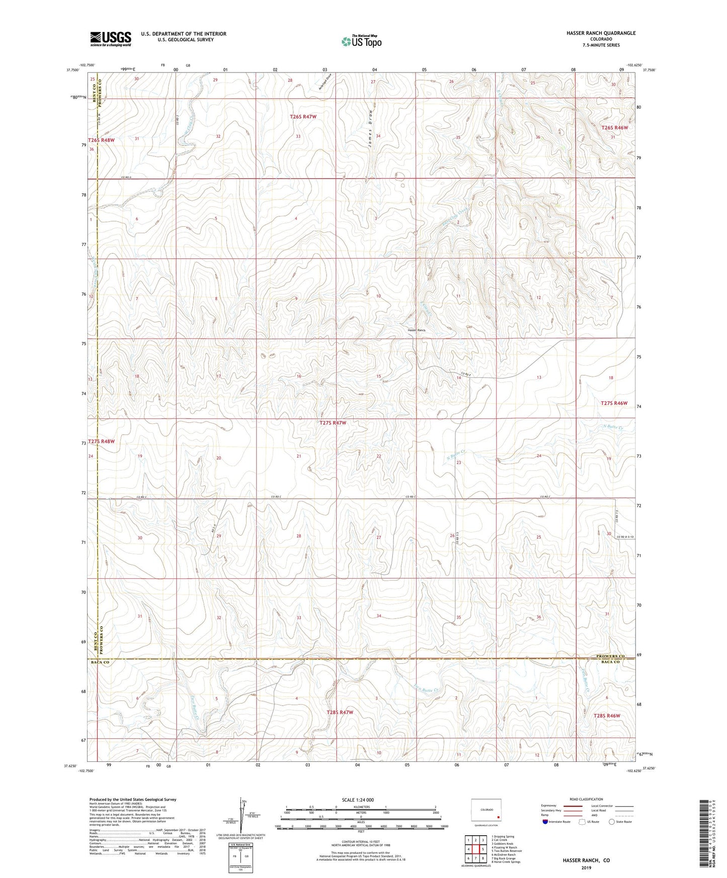 Hasser Ranch Colorado US Topo Map Image