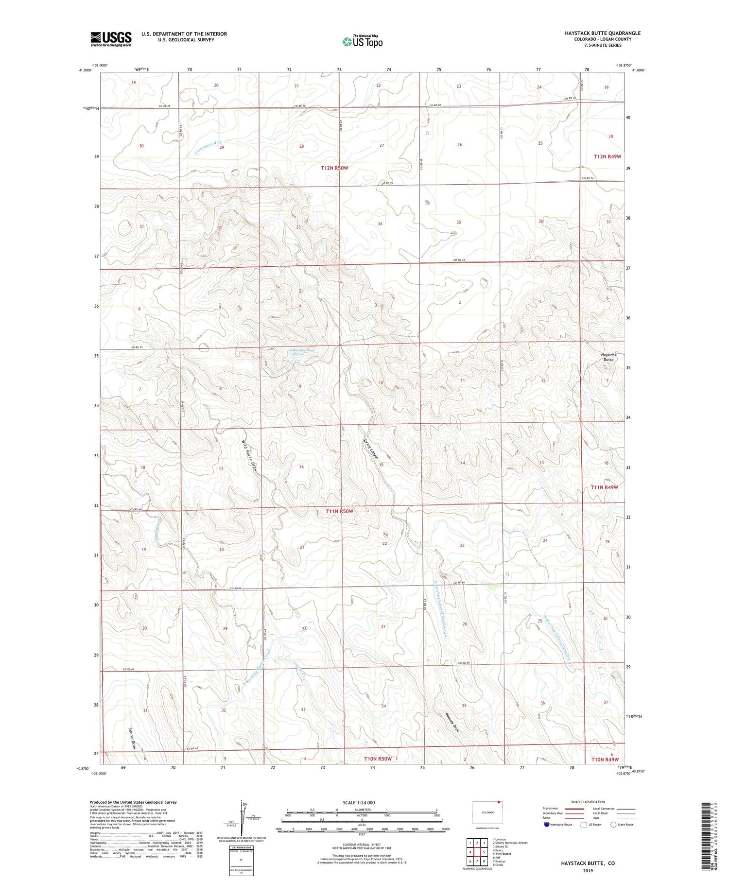 Haystack Butte Colorado US Topo Map Image