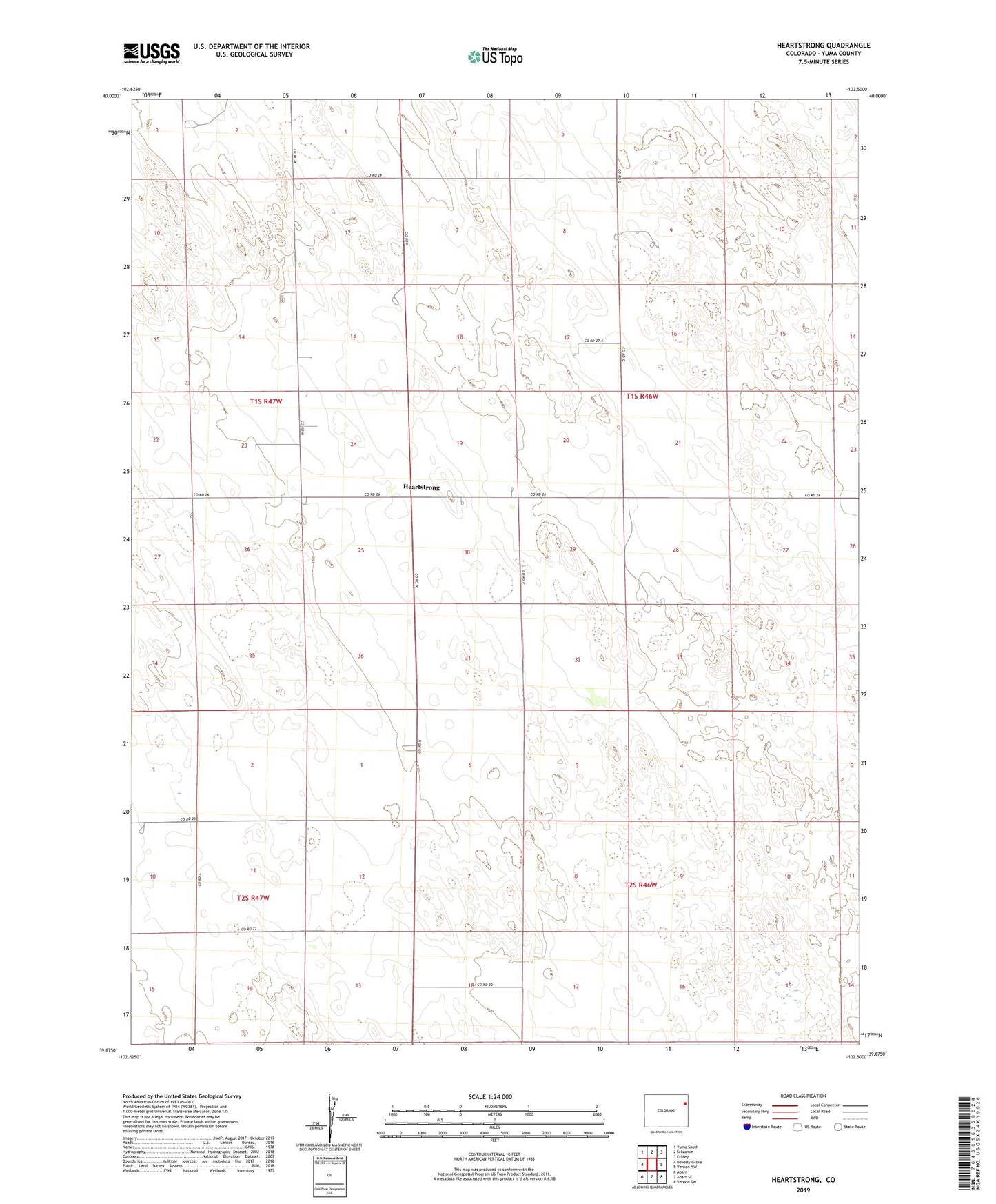 Heartstrong Colorado US Topo Map Image