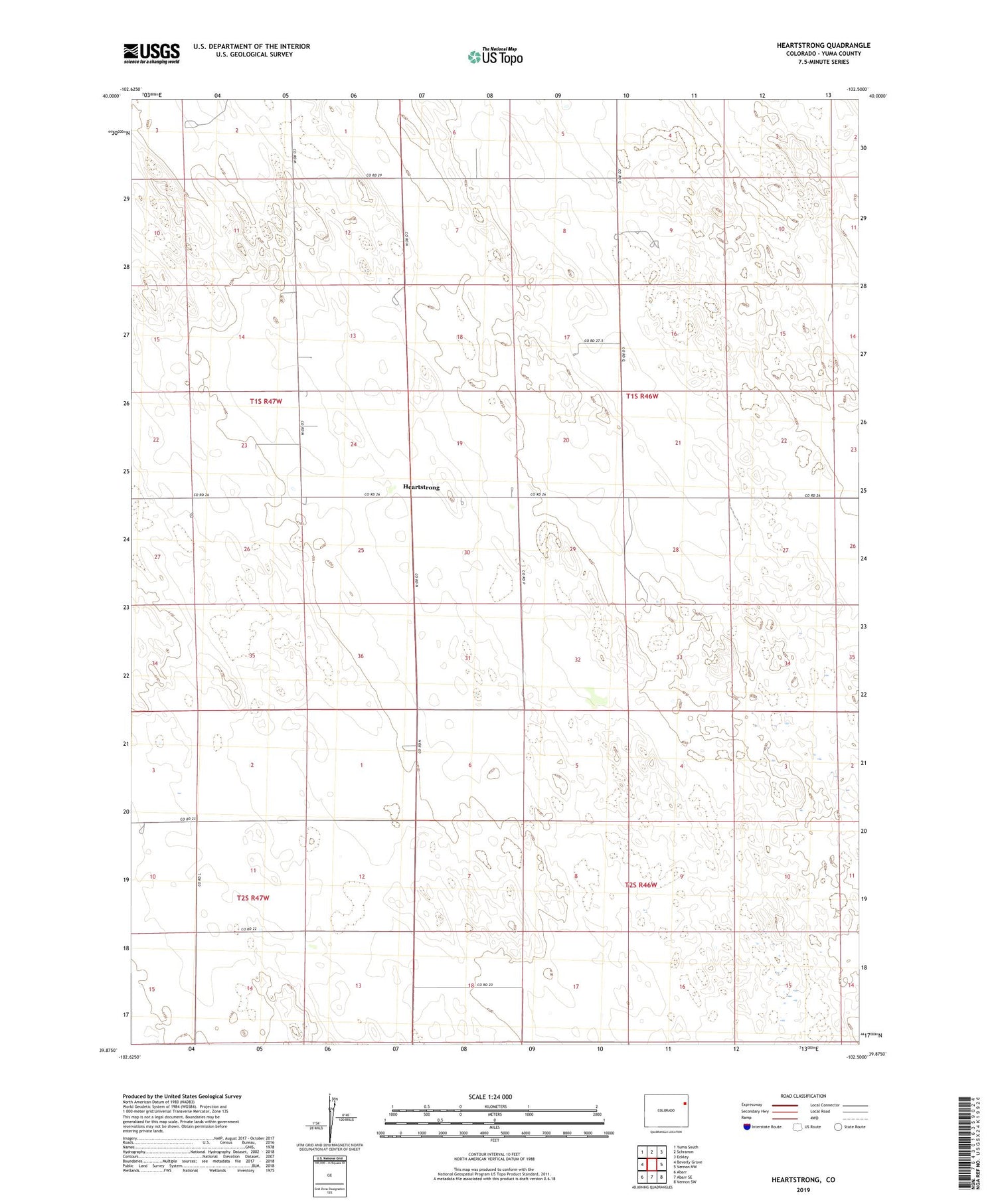 Heartstrong Colorado US Topo Map Image