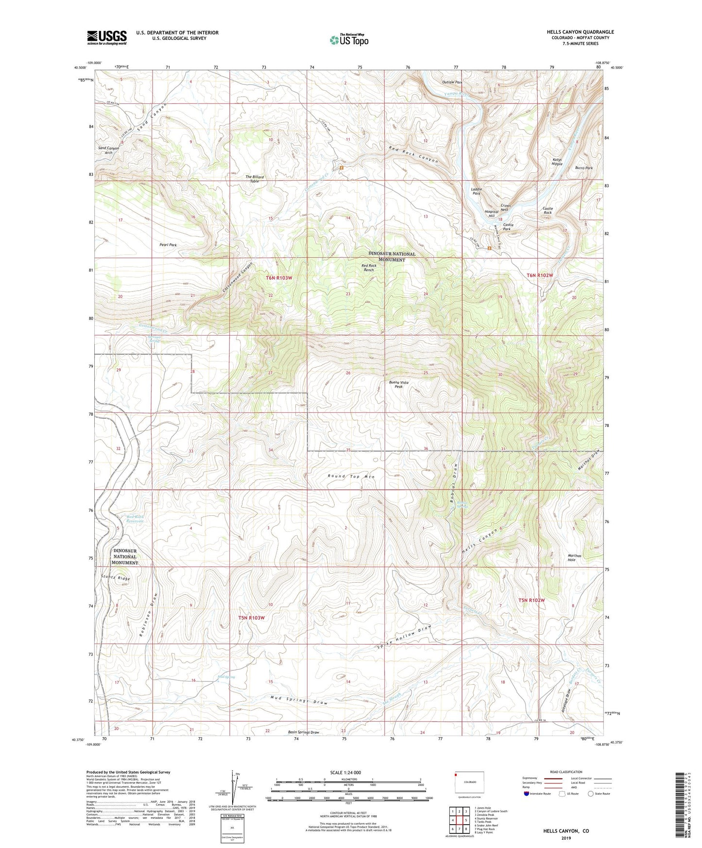 Hells Canyon Colorado US Topo Map Image