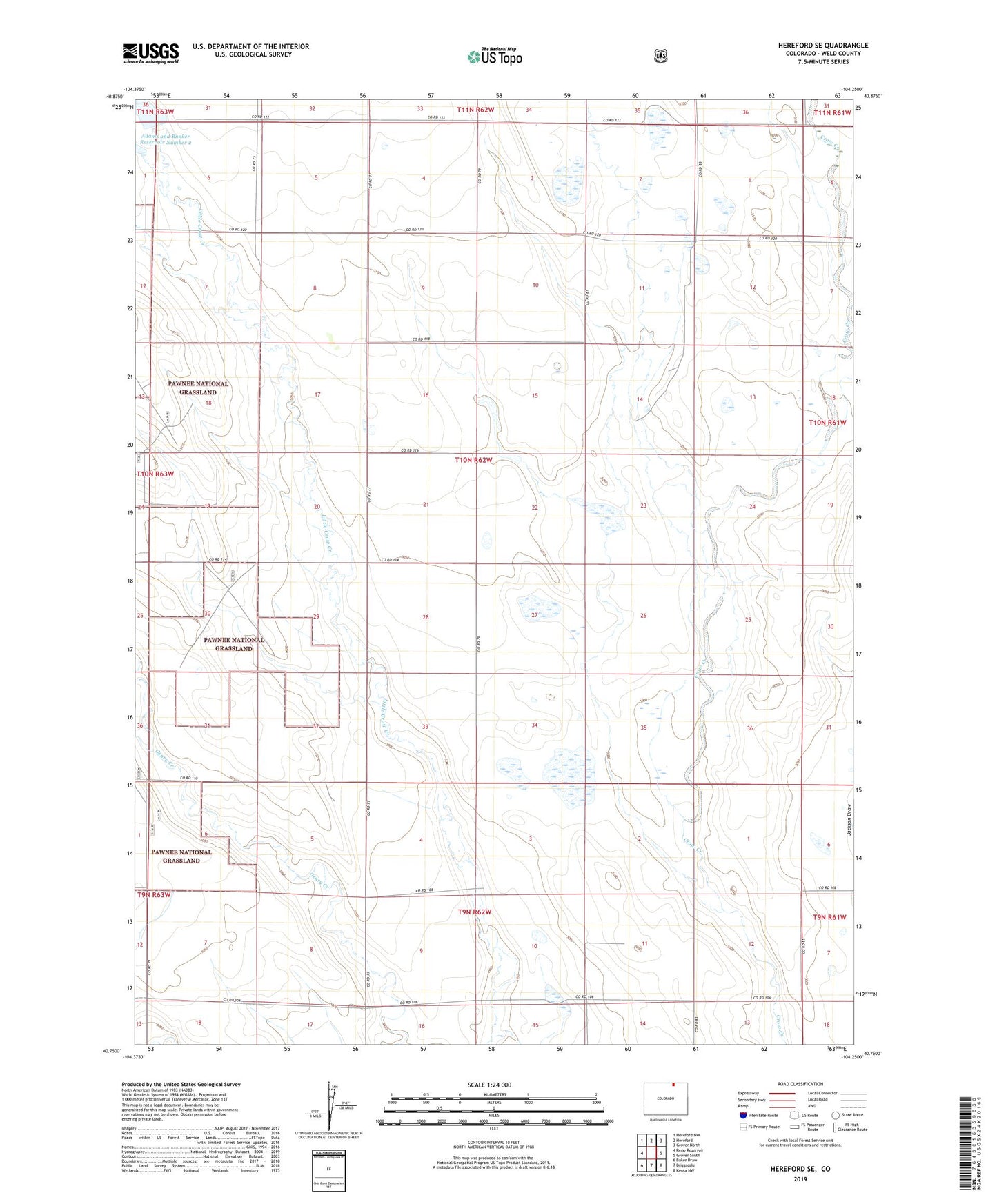 Hereford SE Colorado US Topo Map Image