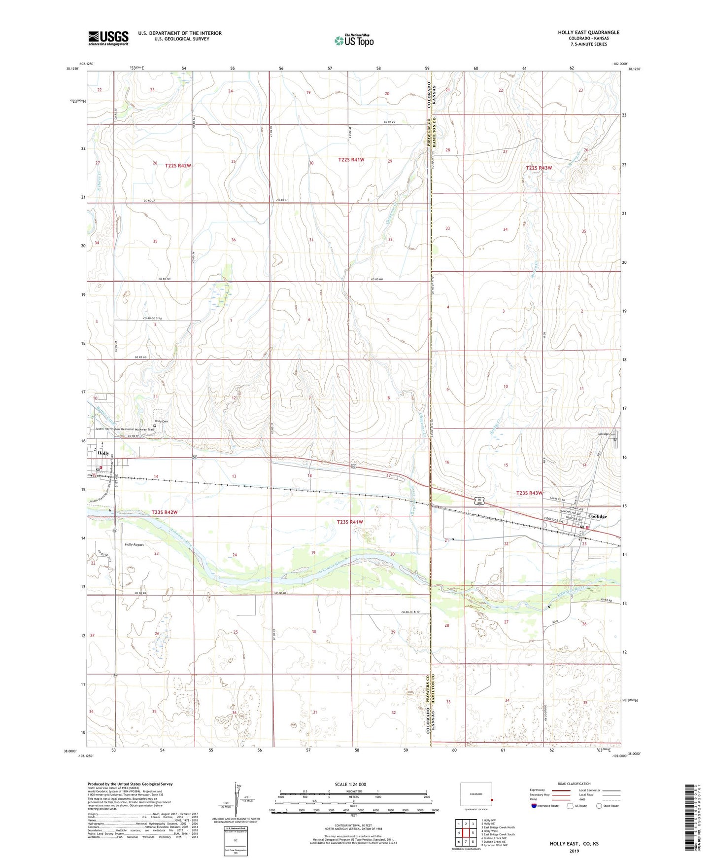 Holly East Colorado US Topo Map Image