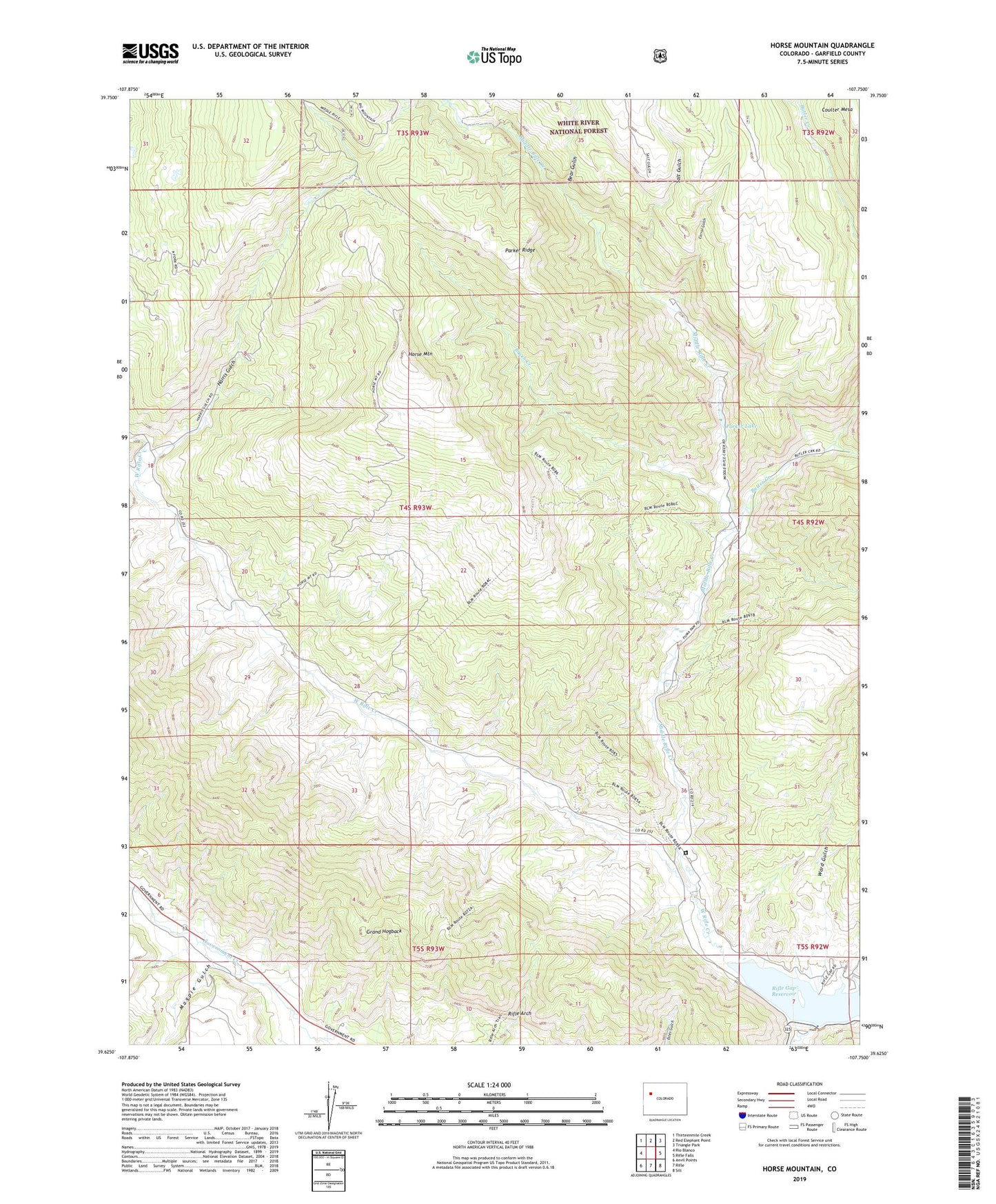 Horse Mountain Colorado US Topo Map Image