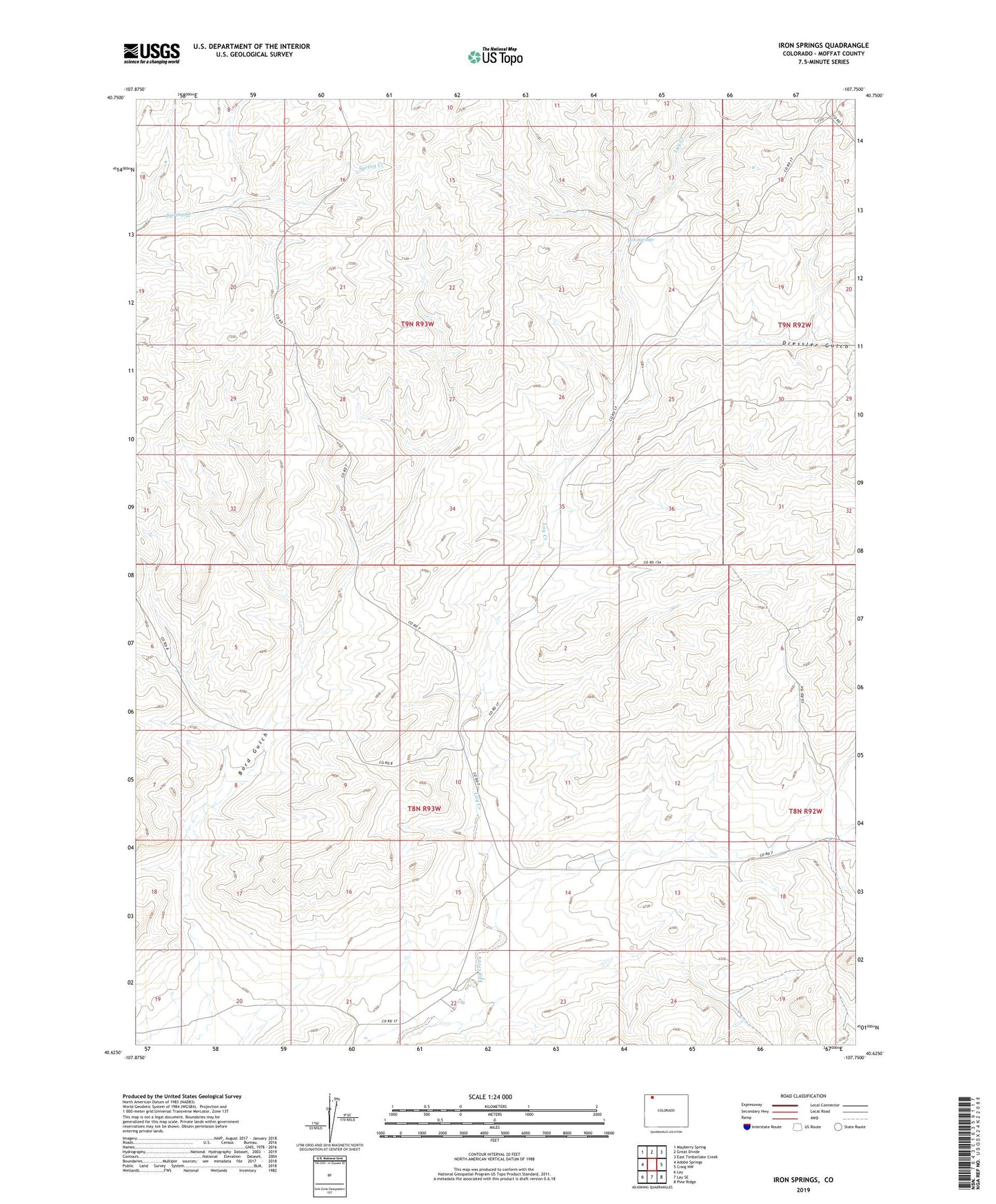 Iron Springs Colorado US Topo Map Image