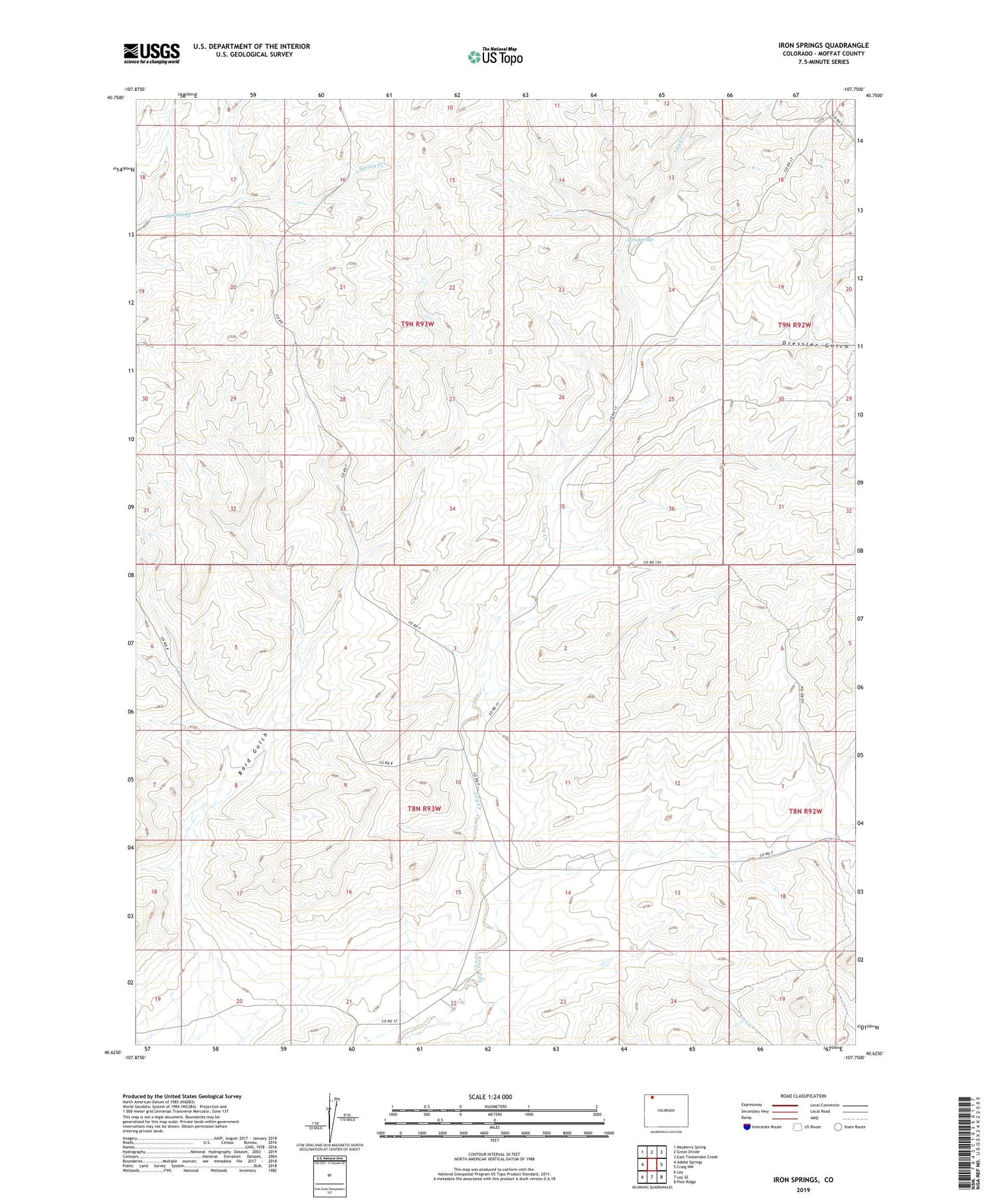 Iron Springs Colorado US Topo Map Image
