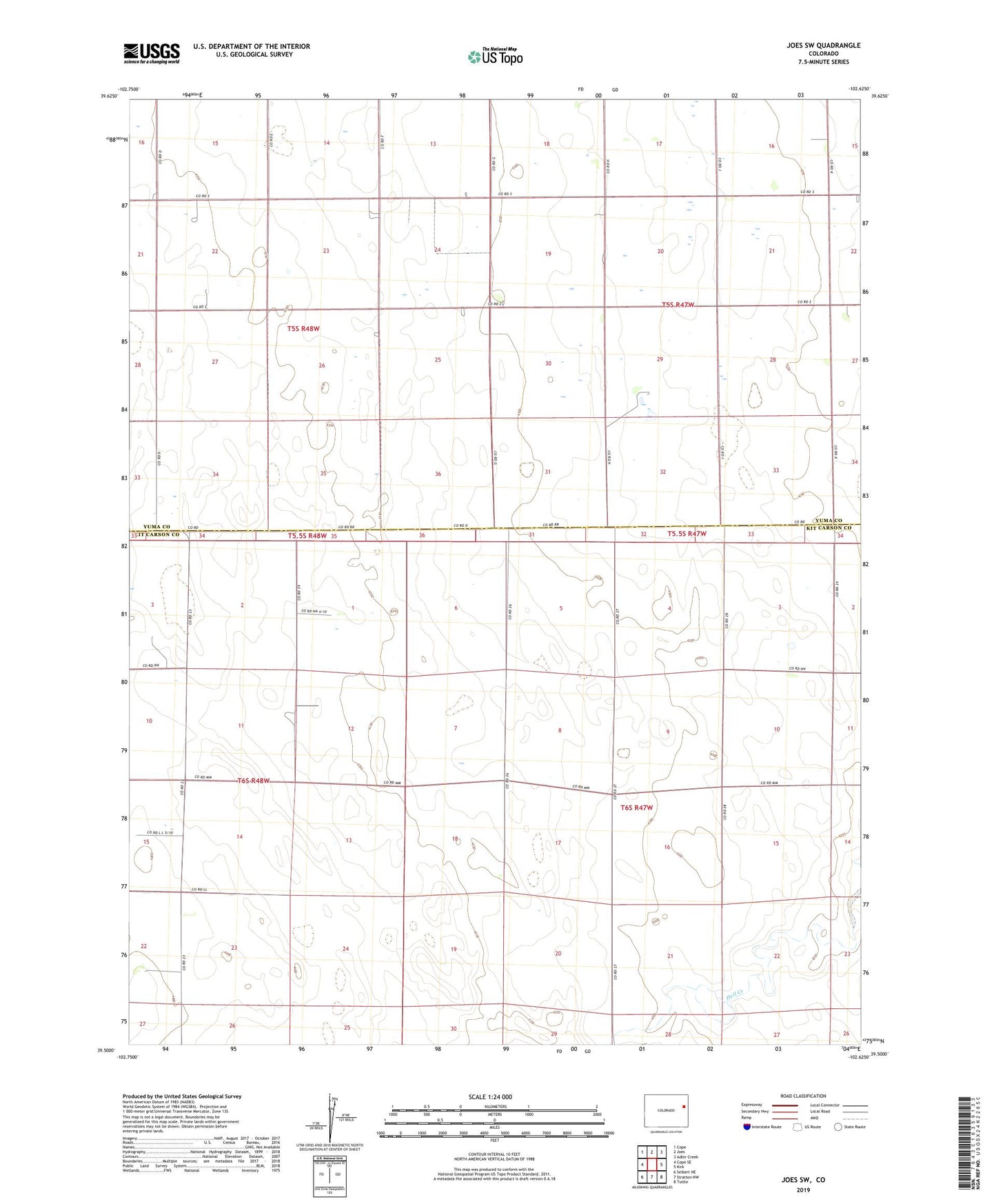 Joes SW Colorado US Topo Map Image