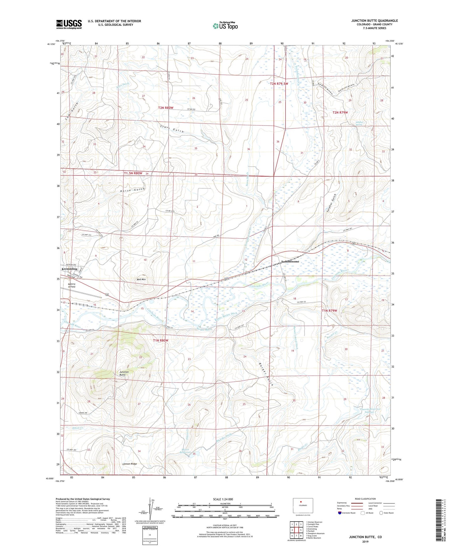 Junction Butte Colorado US Topo Map Image