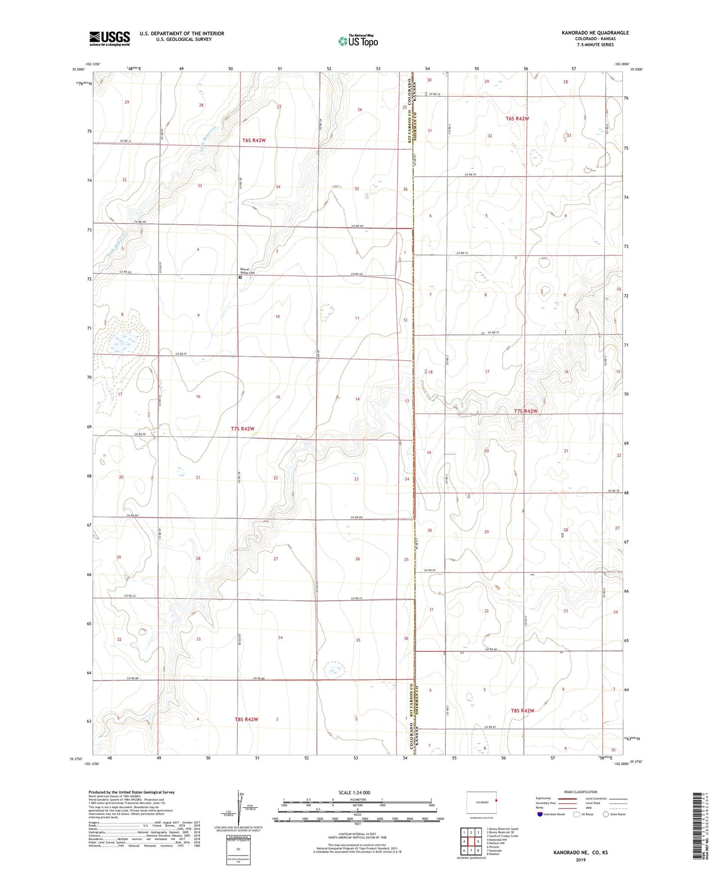 Kanorado NE Colorado US Topo Map Image