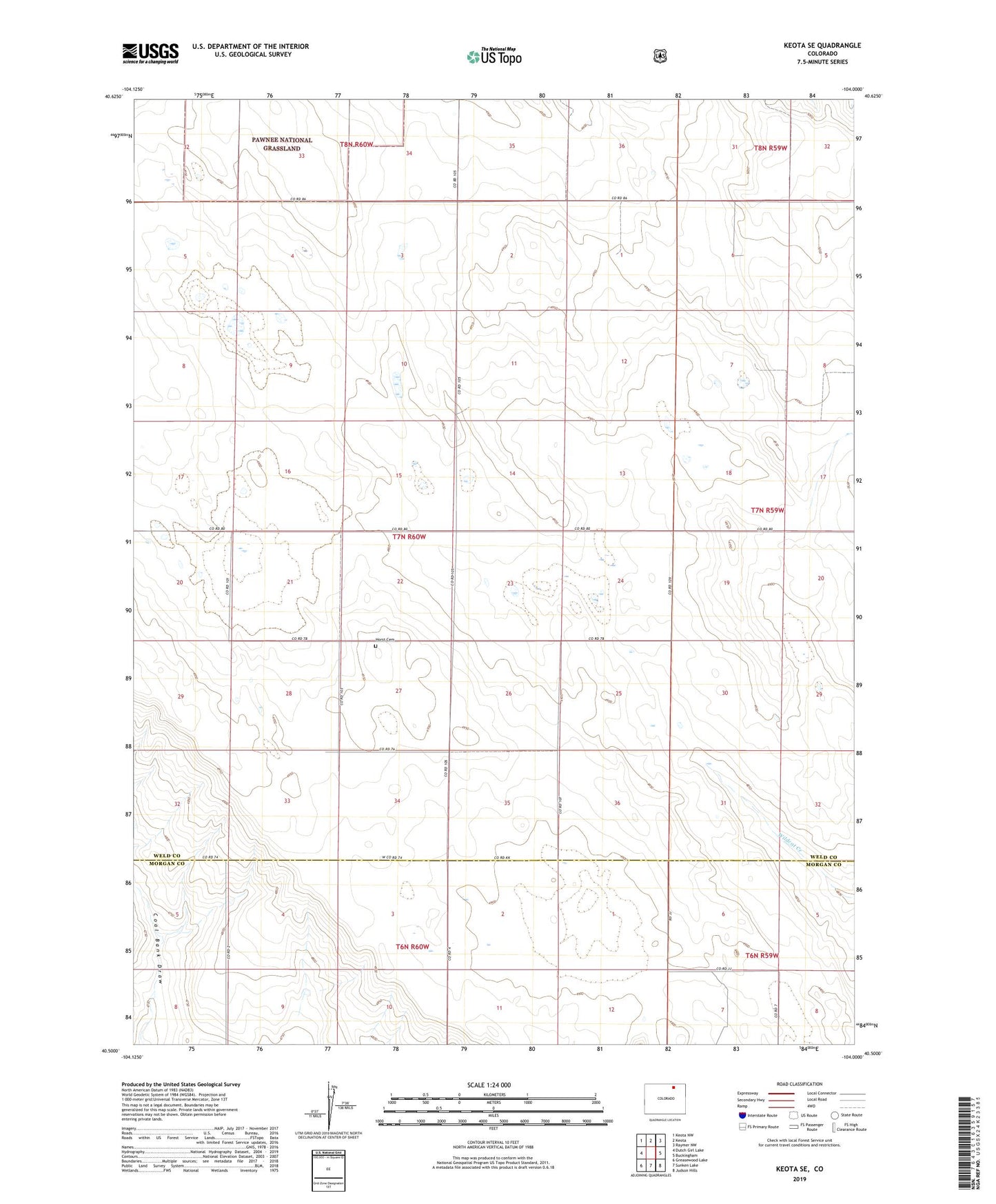 Keota SE Colorado US Topo Map Image