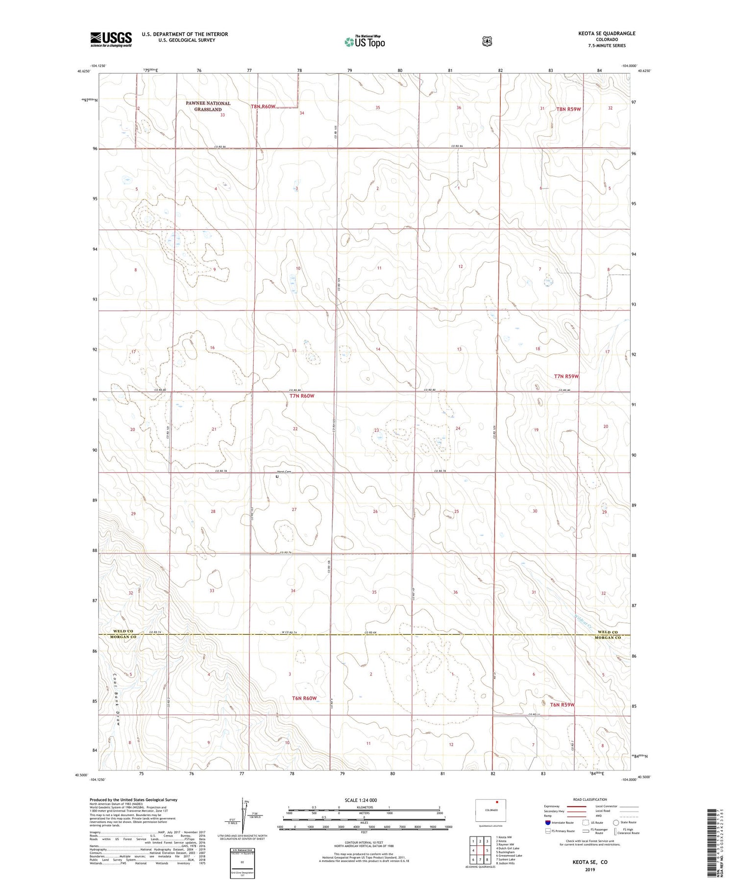Keota SE Colorado US Topo Map Image
