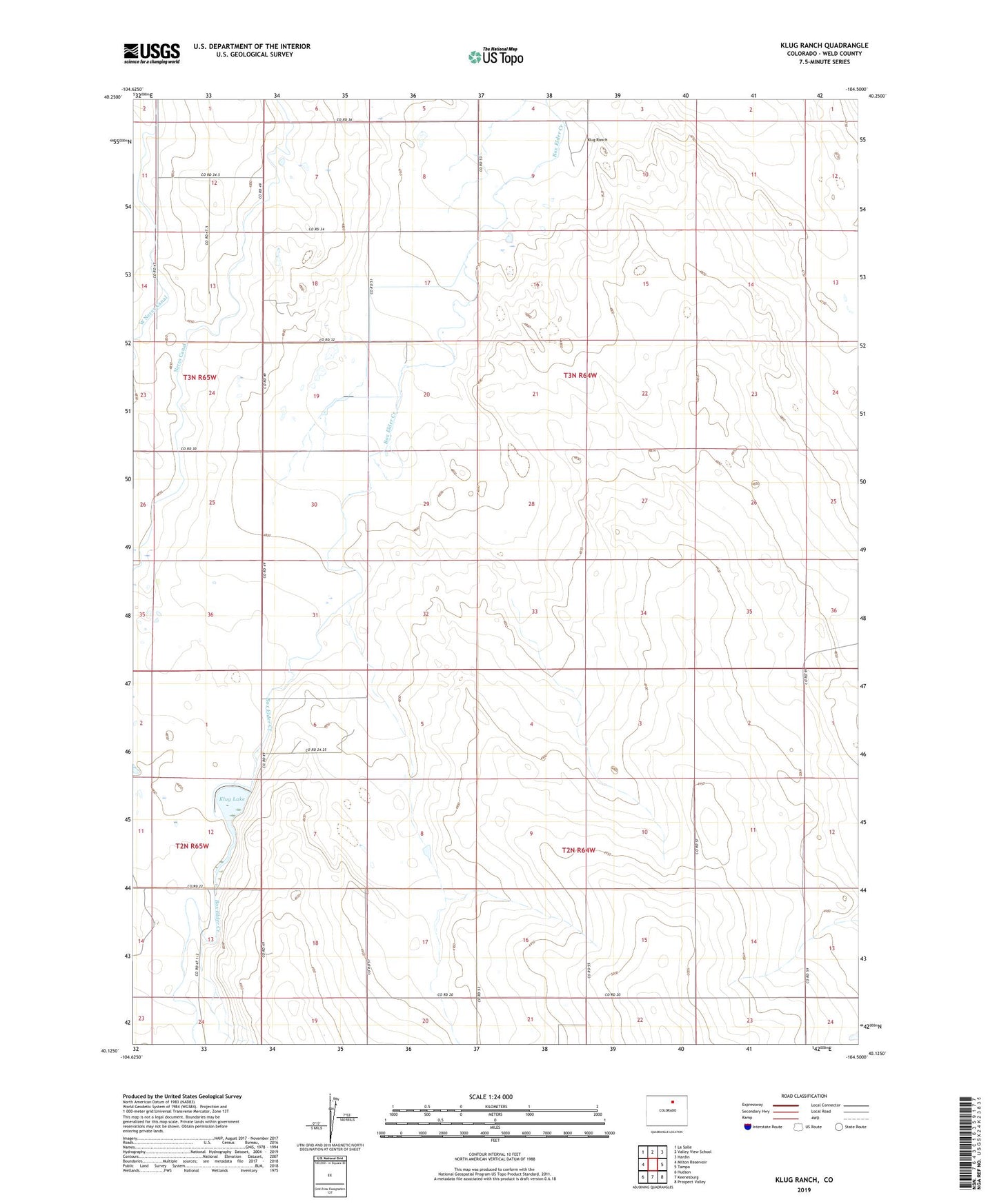 Klug Ranch Colorado US Topo Map Image