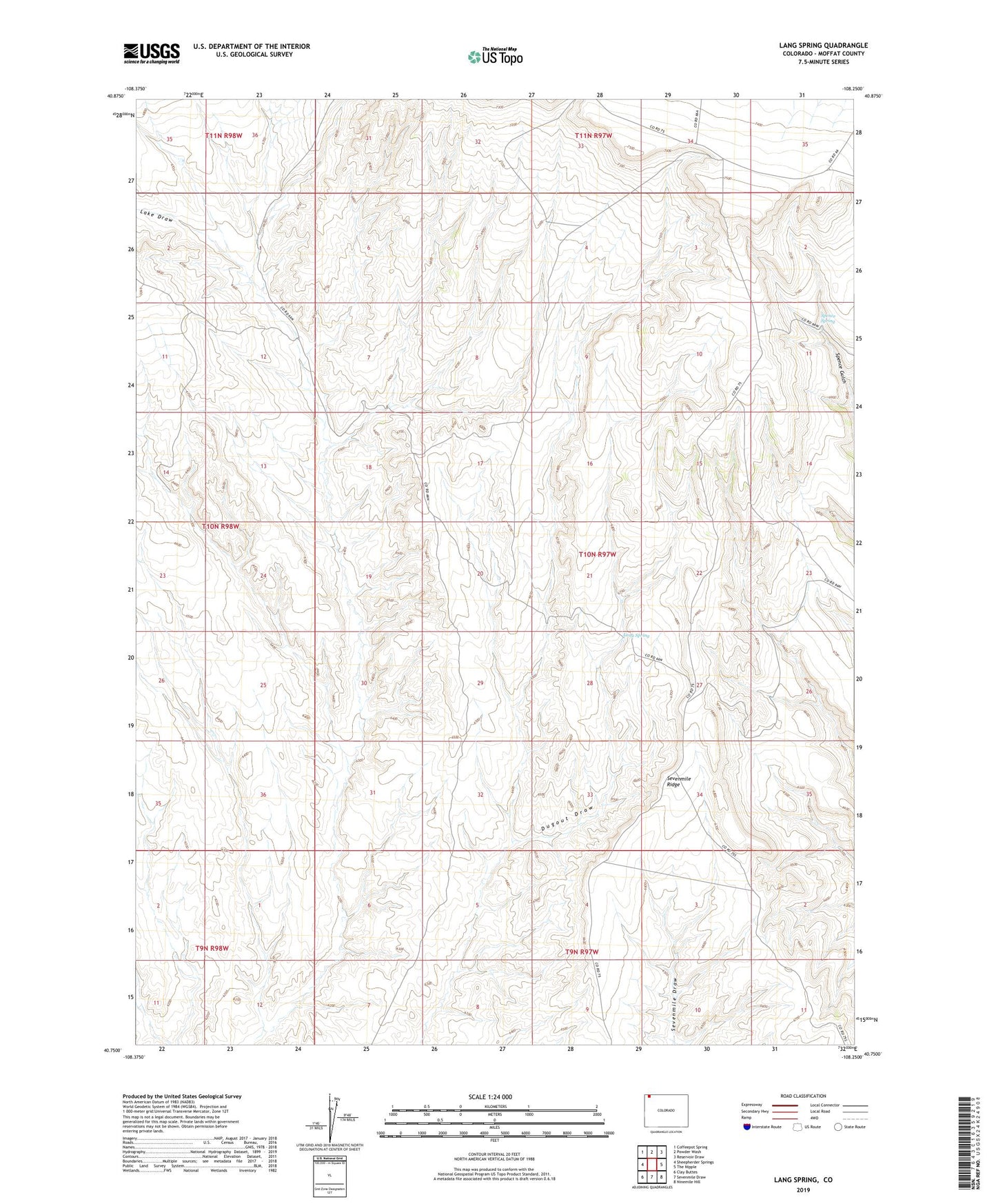 Lang Spring Colorado US Topo Map Image
