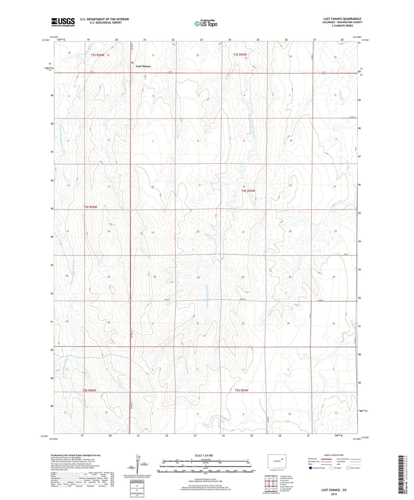 Last Chance Colorado US Topo Map Image