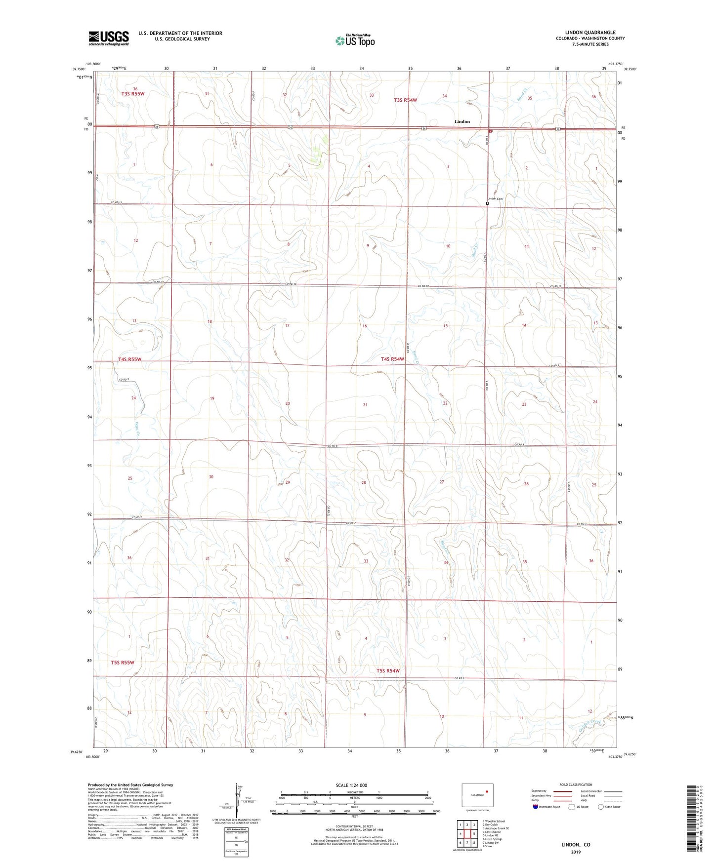 Lindon Colorado US Topo Map Image