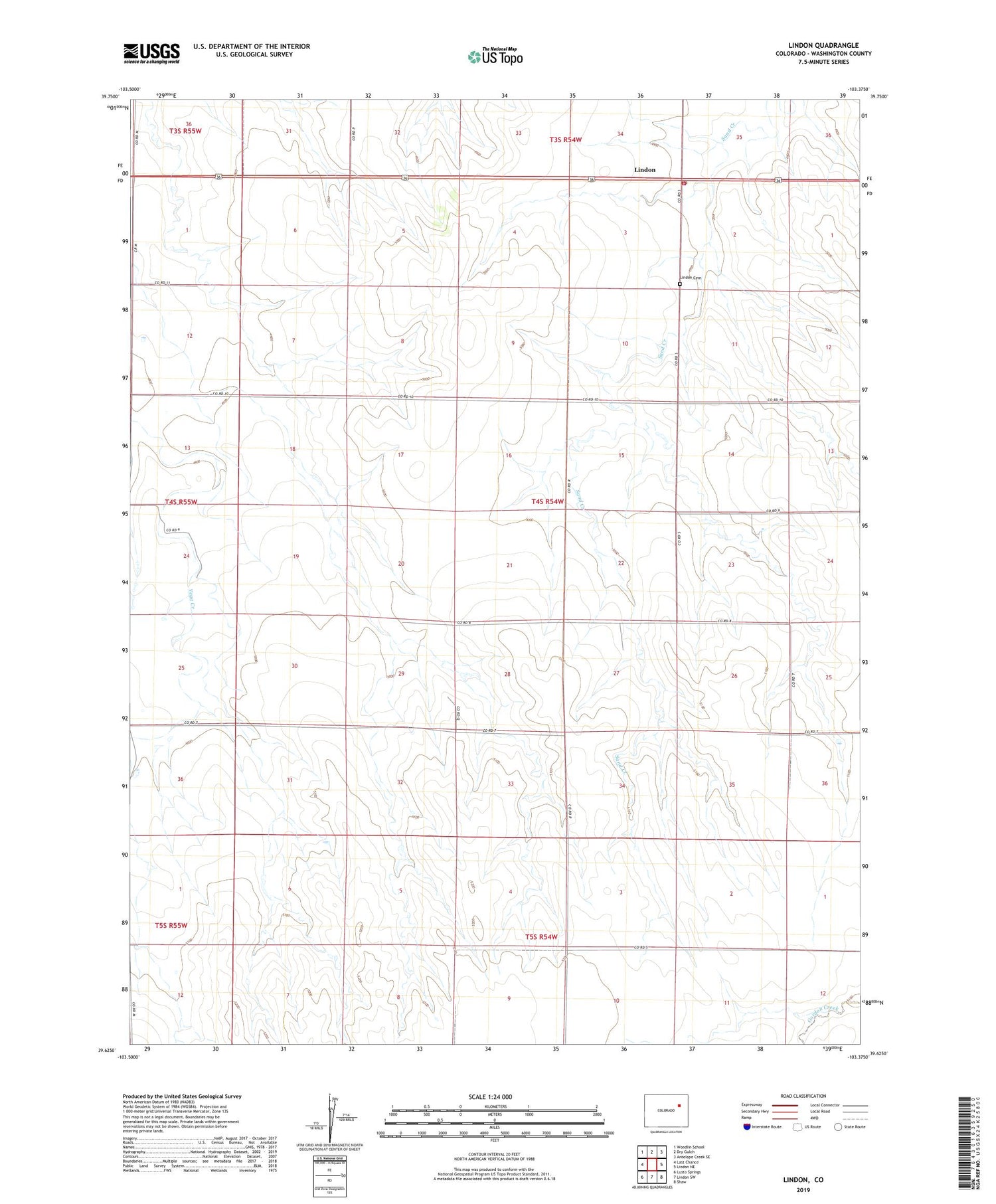 Lindon Colorado US Topo Map Image