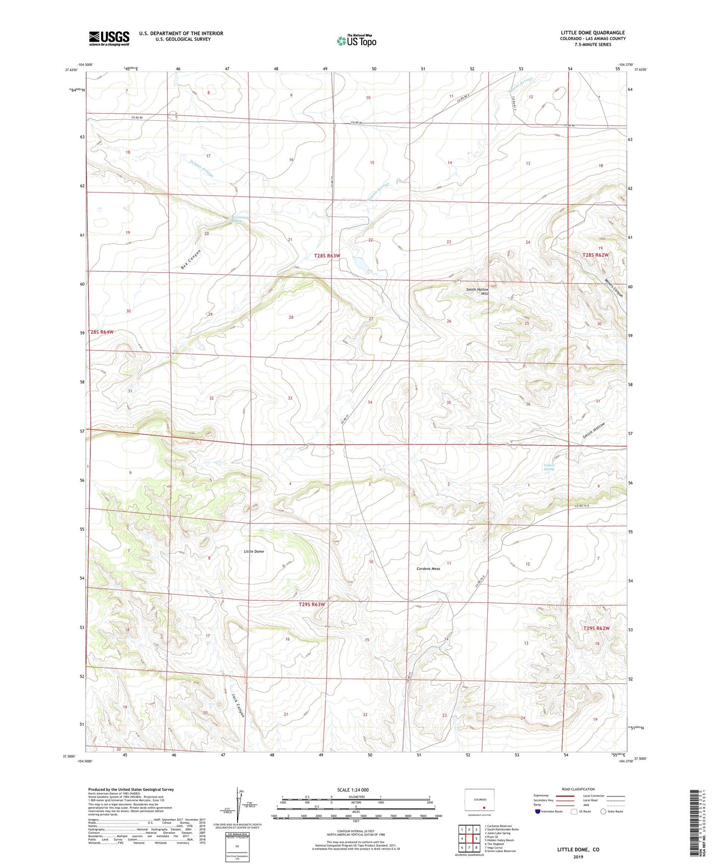 Little Dome Colorado US Topo Map Image