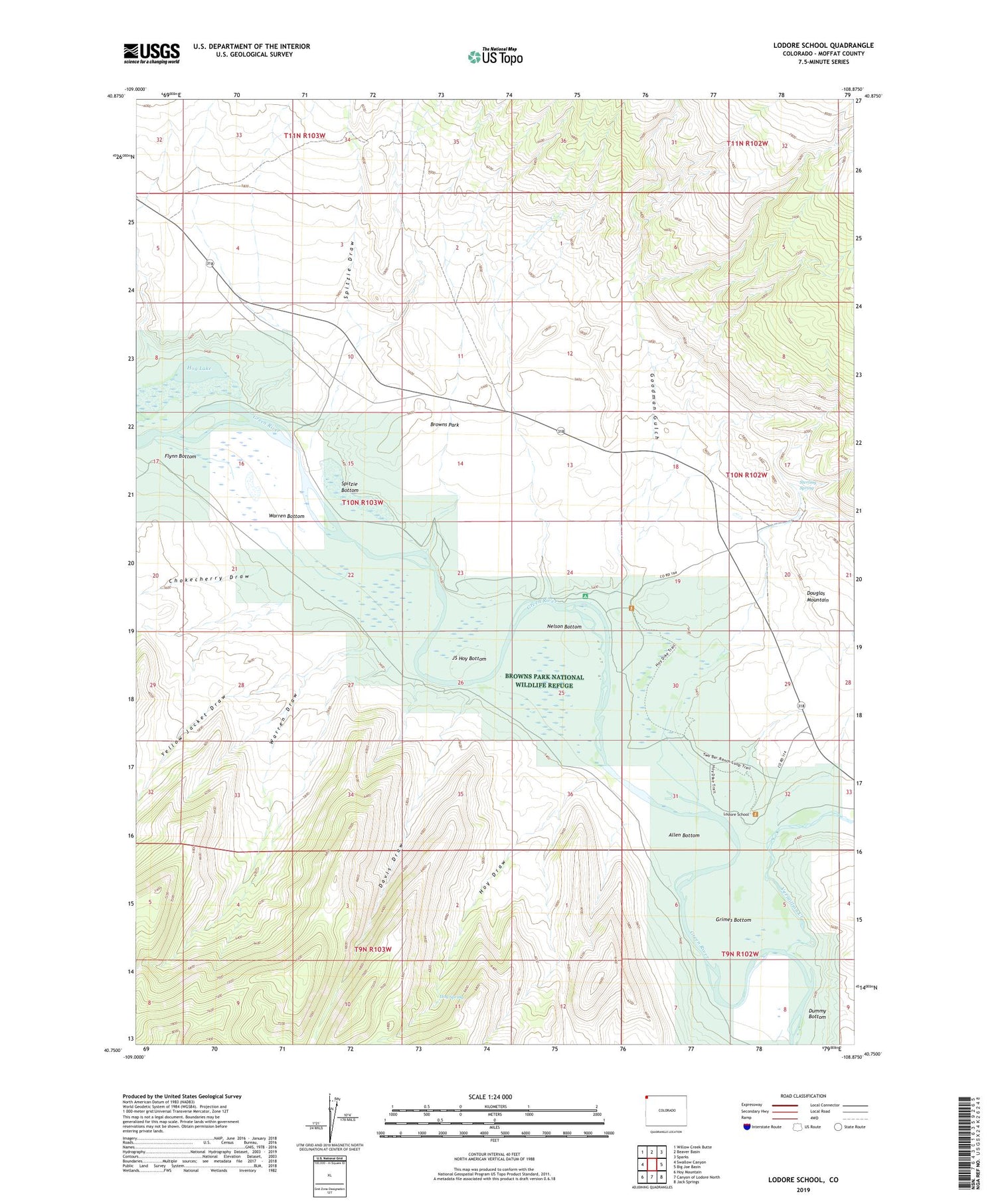 Lodore School Colorado US Topo Map Image