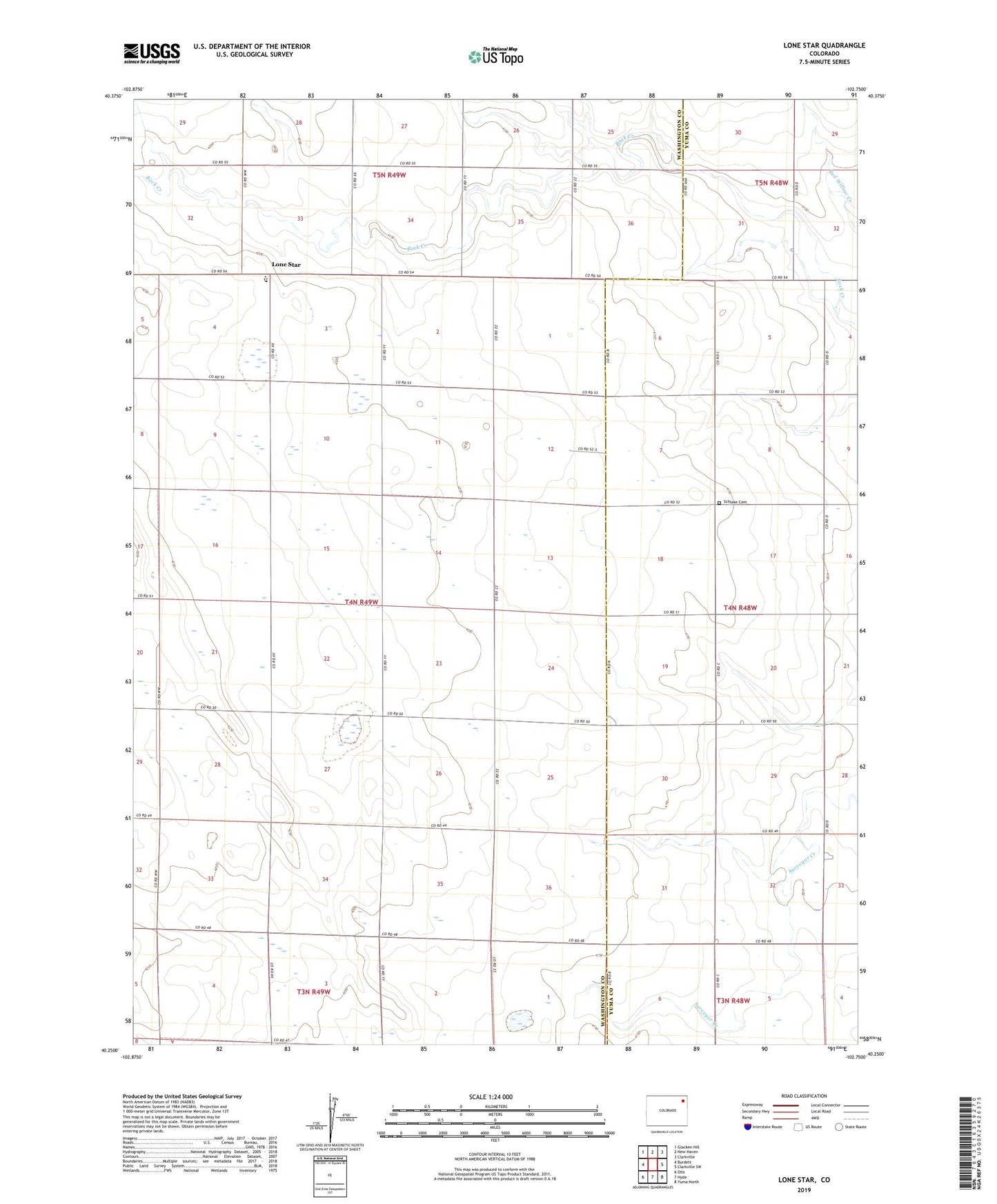 Lone Star Colorado US Topo Map Image