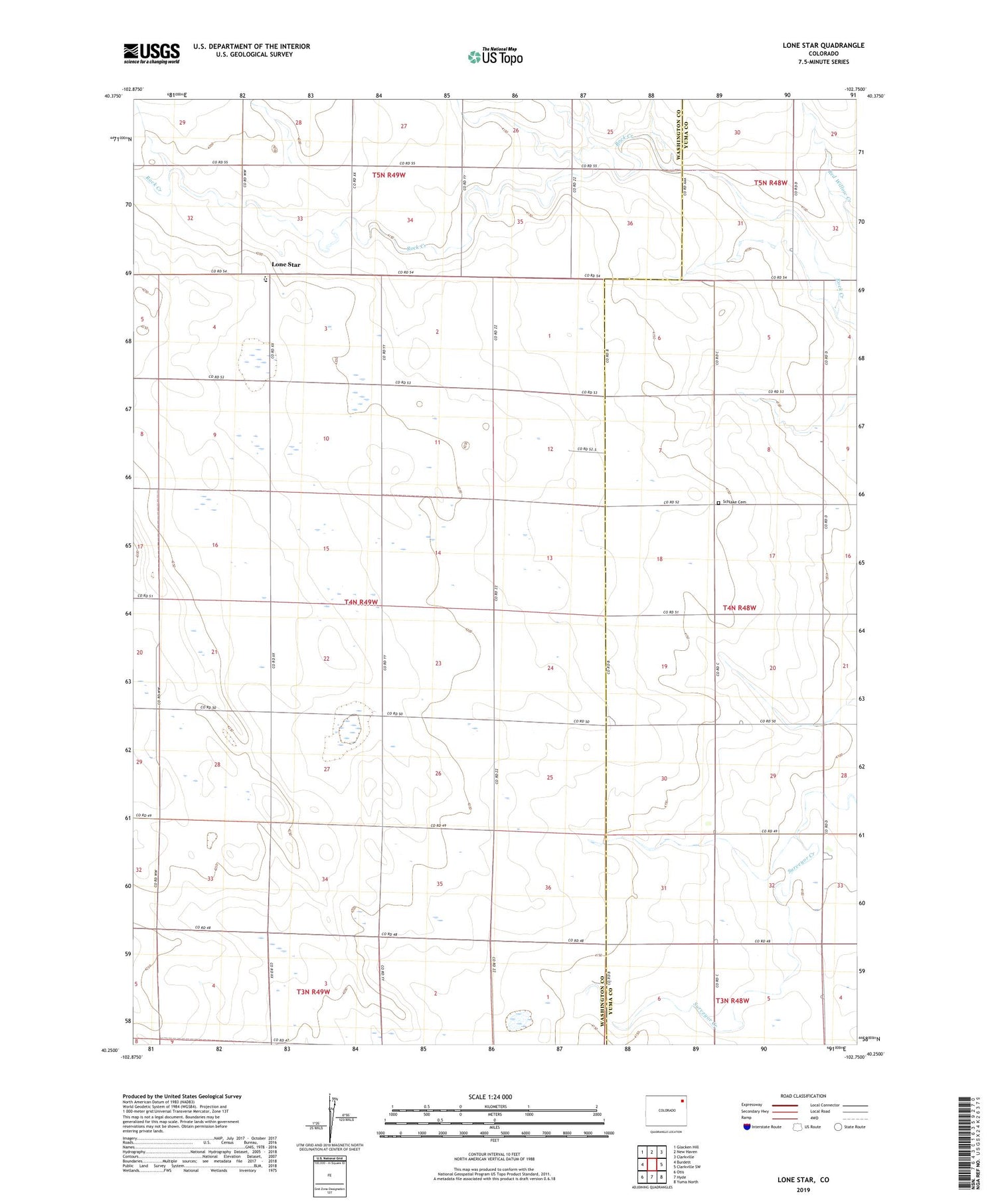 Lone Star Colorado US Topo Map Image
