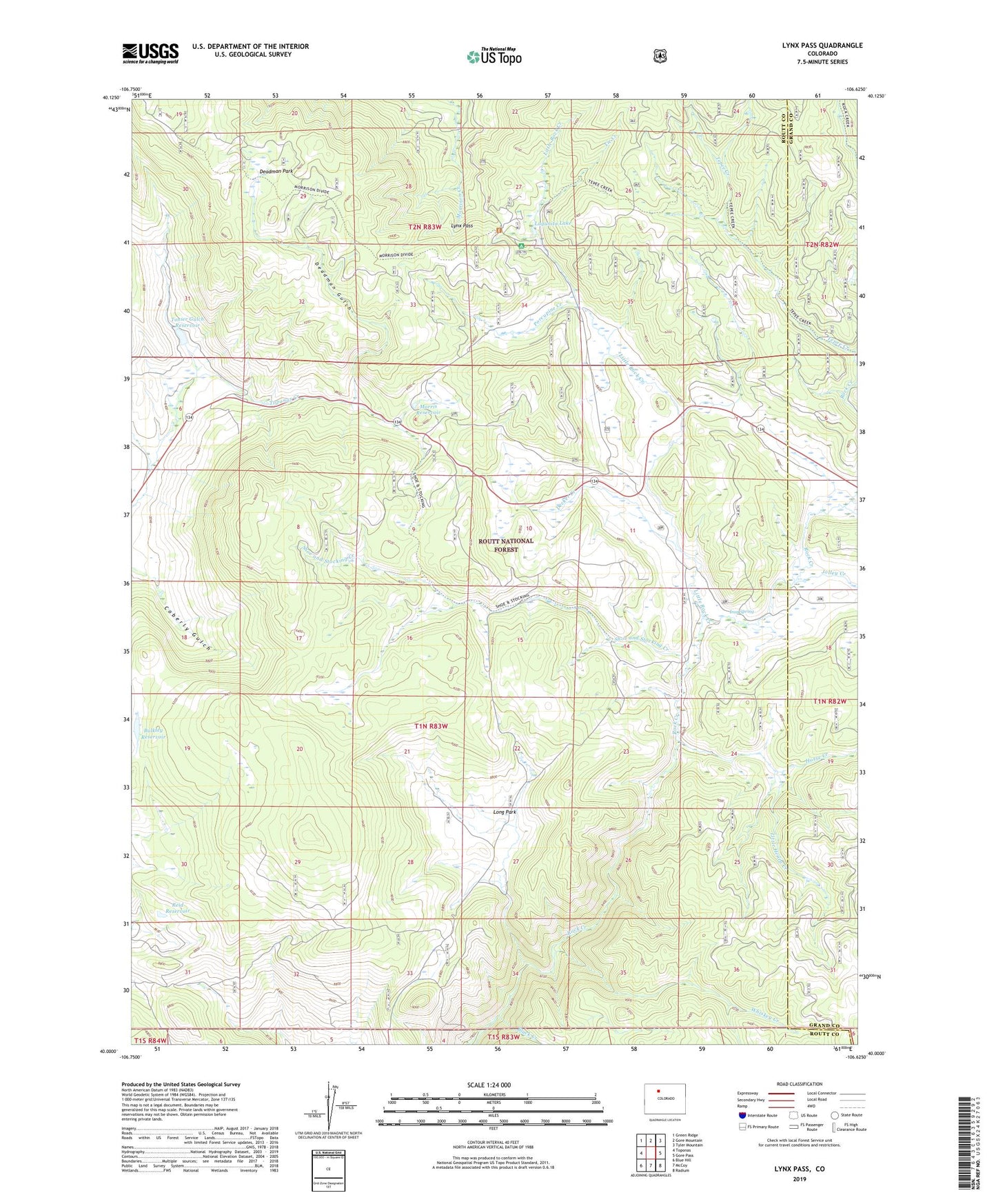 Lynx Pass Colorado US Topo Map Image