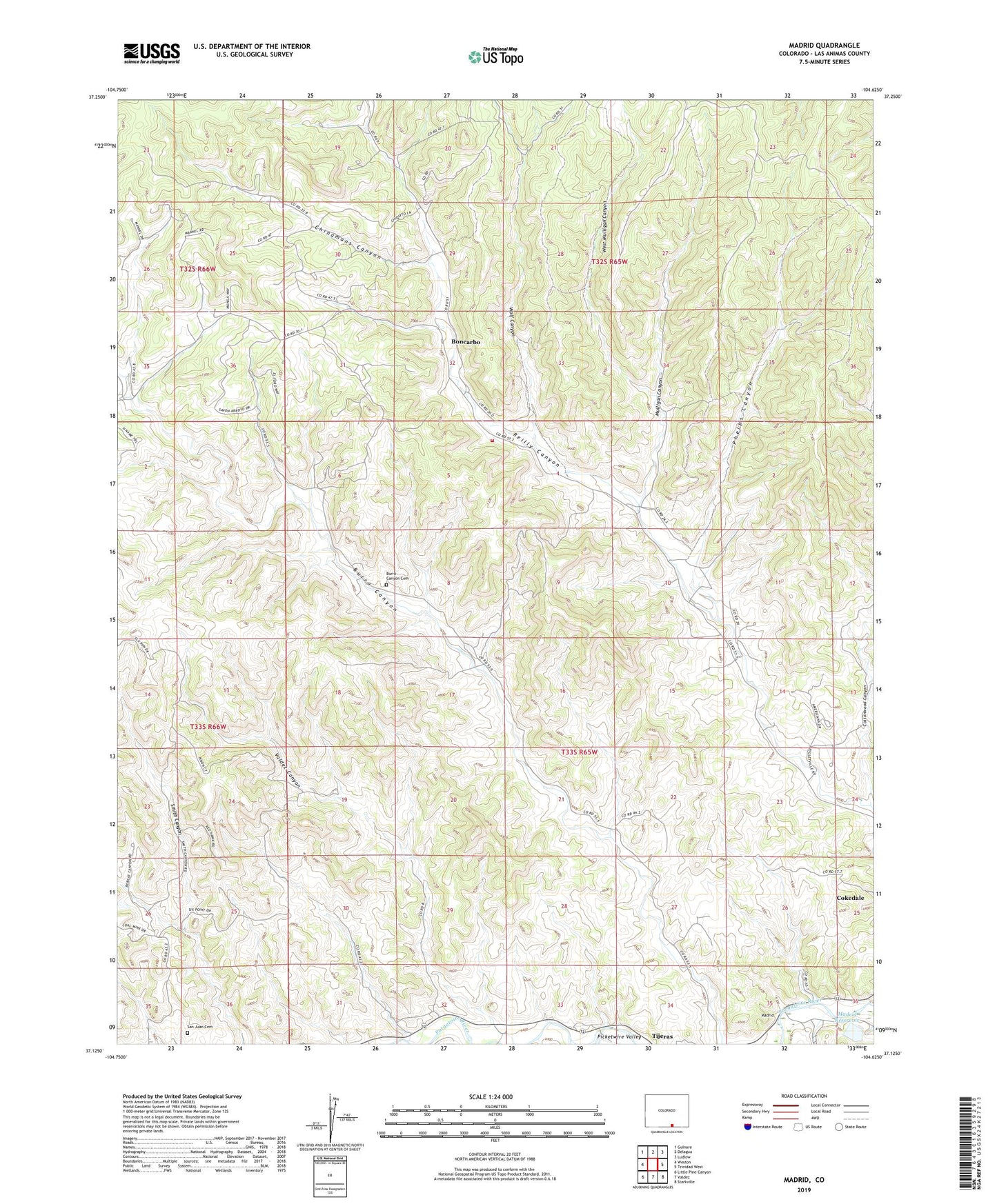 Madrid Colorado US Topo Map Image