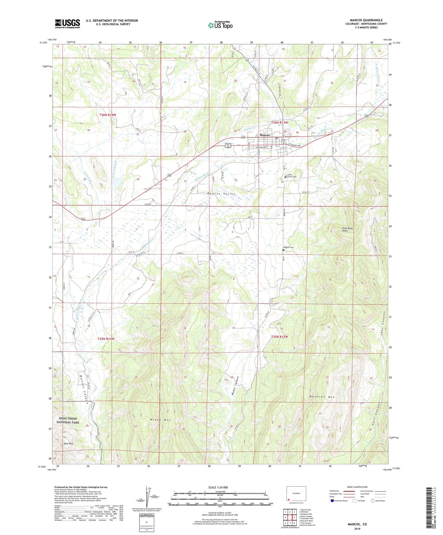 Mancos Colorado US Topo Map Image