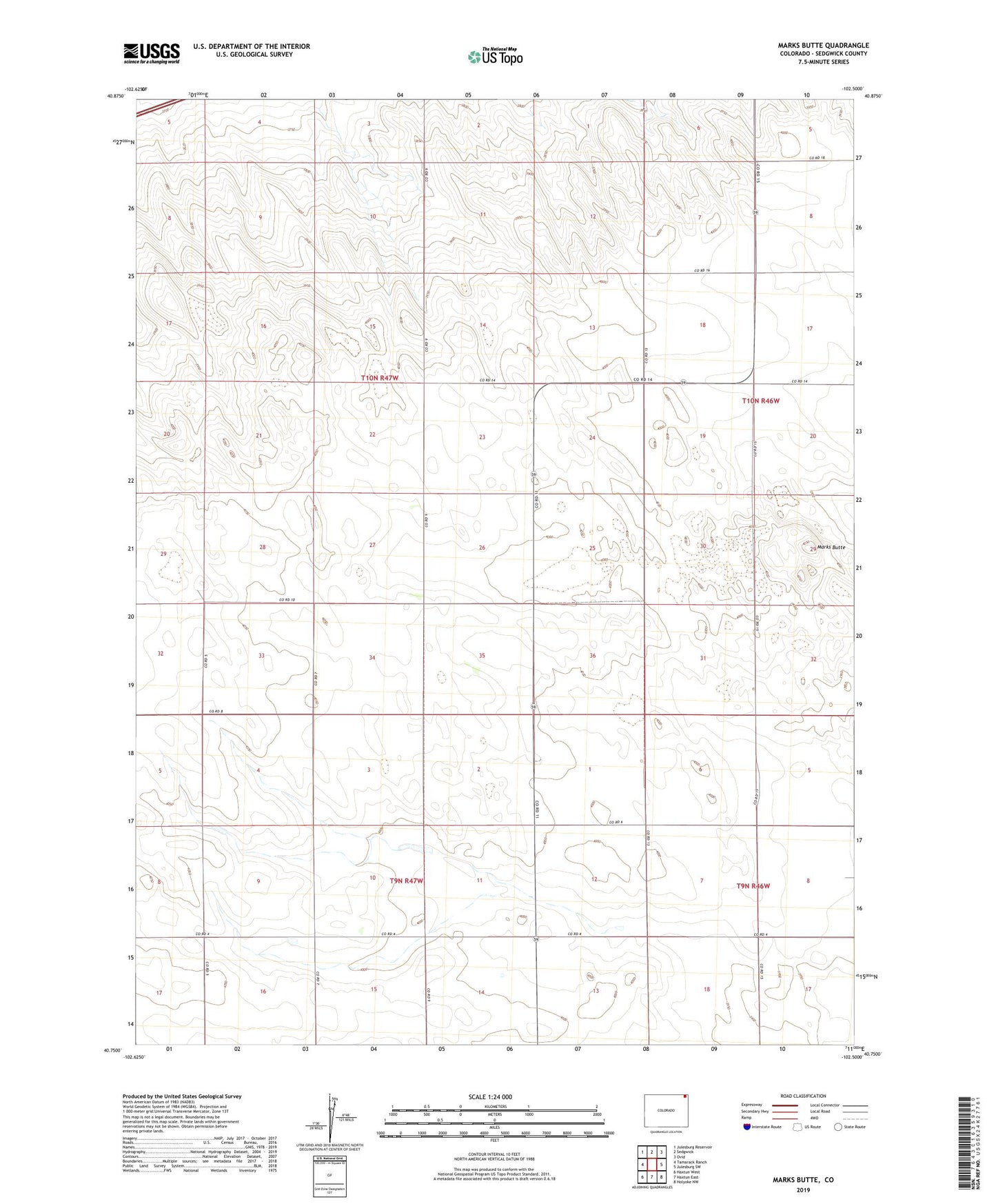 Marks Butte Colorado US Topo Map Image