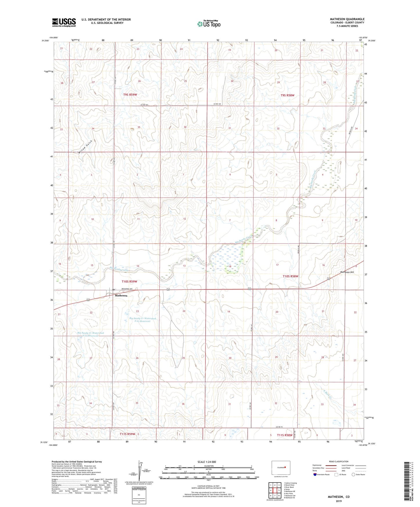 Matheson Colorado US Topo Map Image