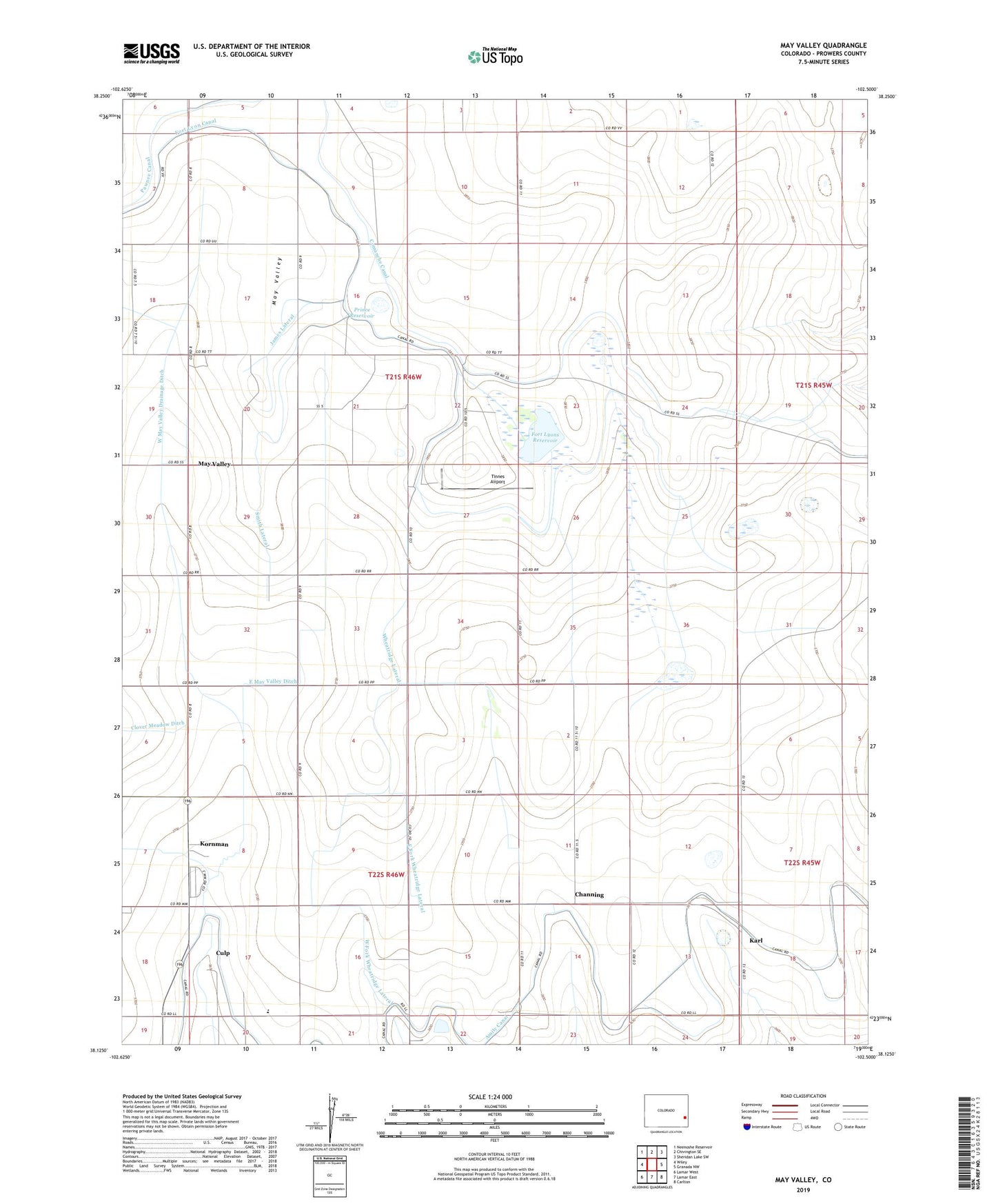 May Valley Colorado US Topo Map Image