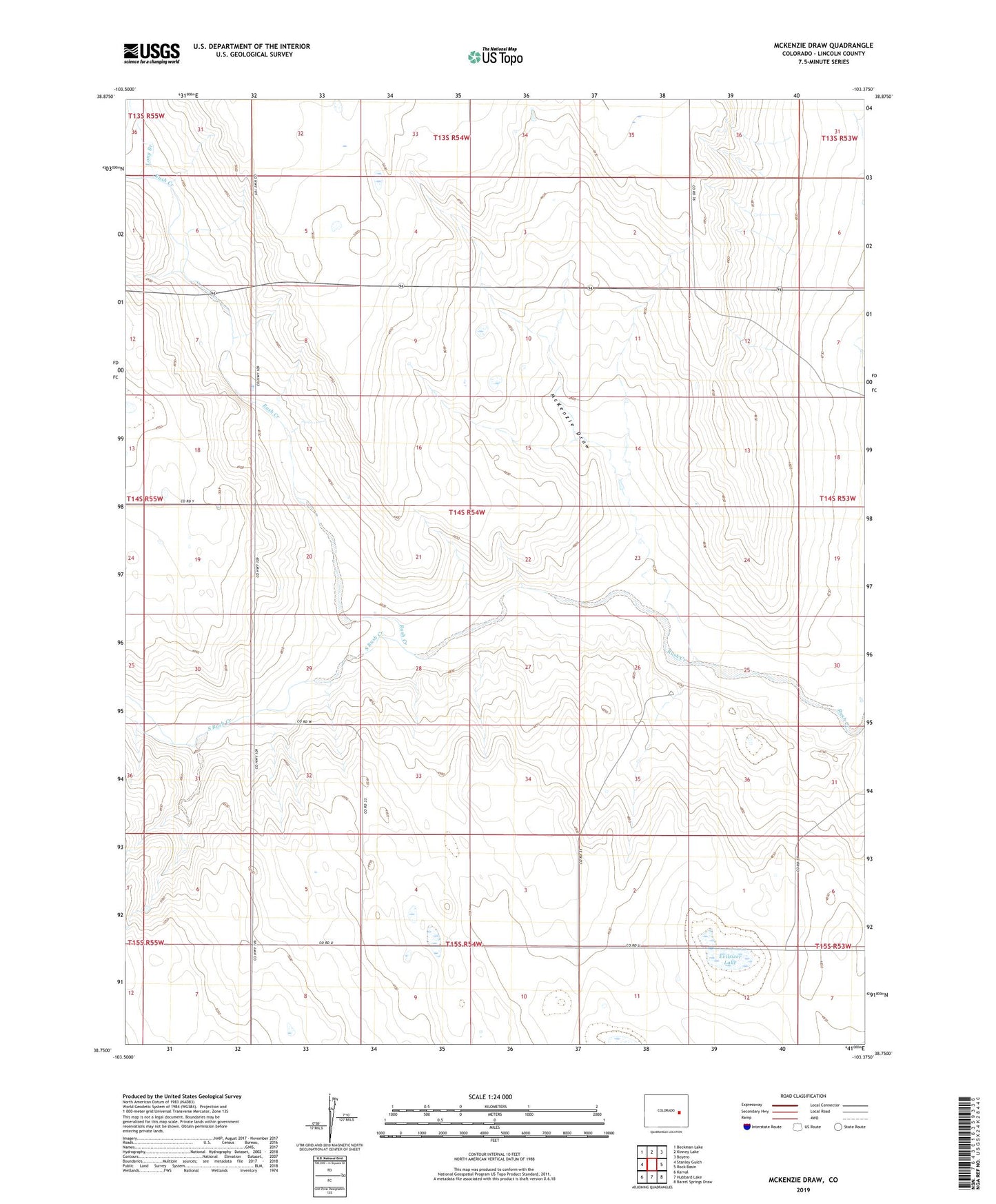 McKenzie Draw Colorado US Topo Map Image