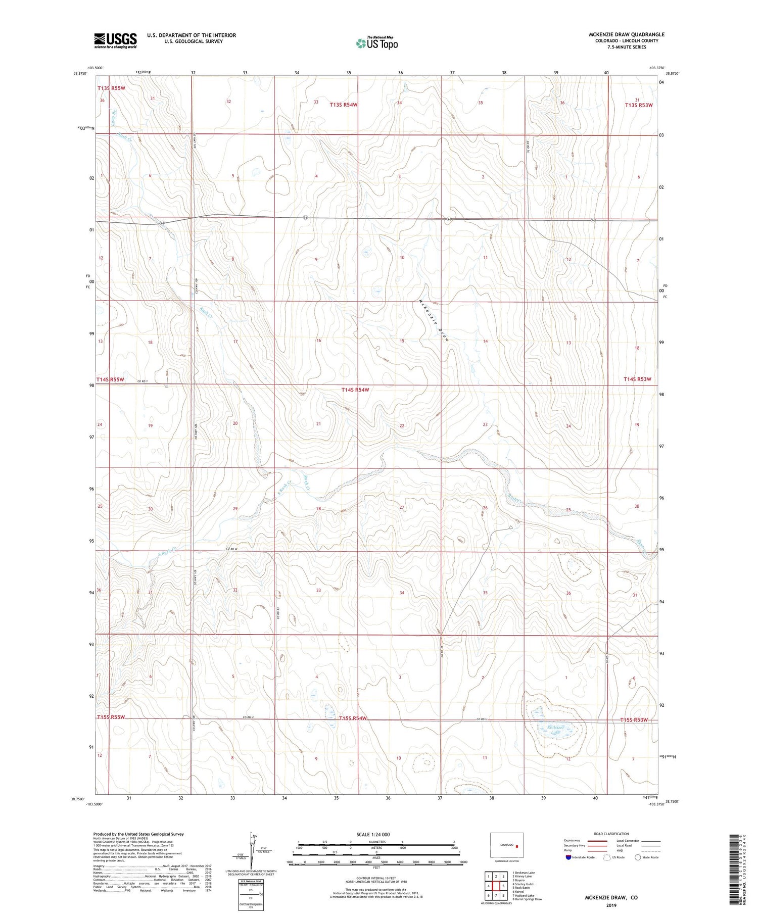 McKenzie Draw Colorado US Topo Map Image