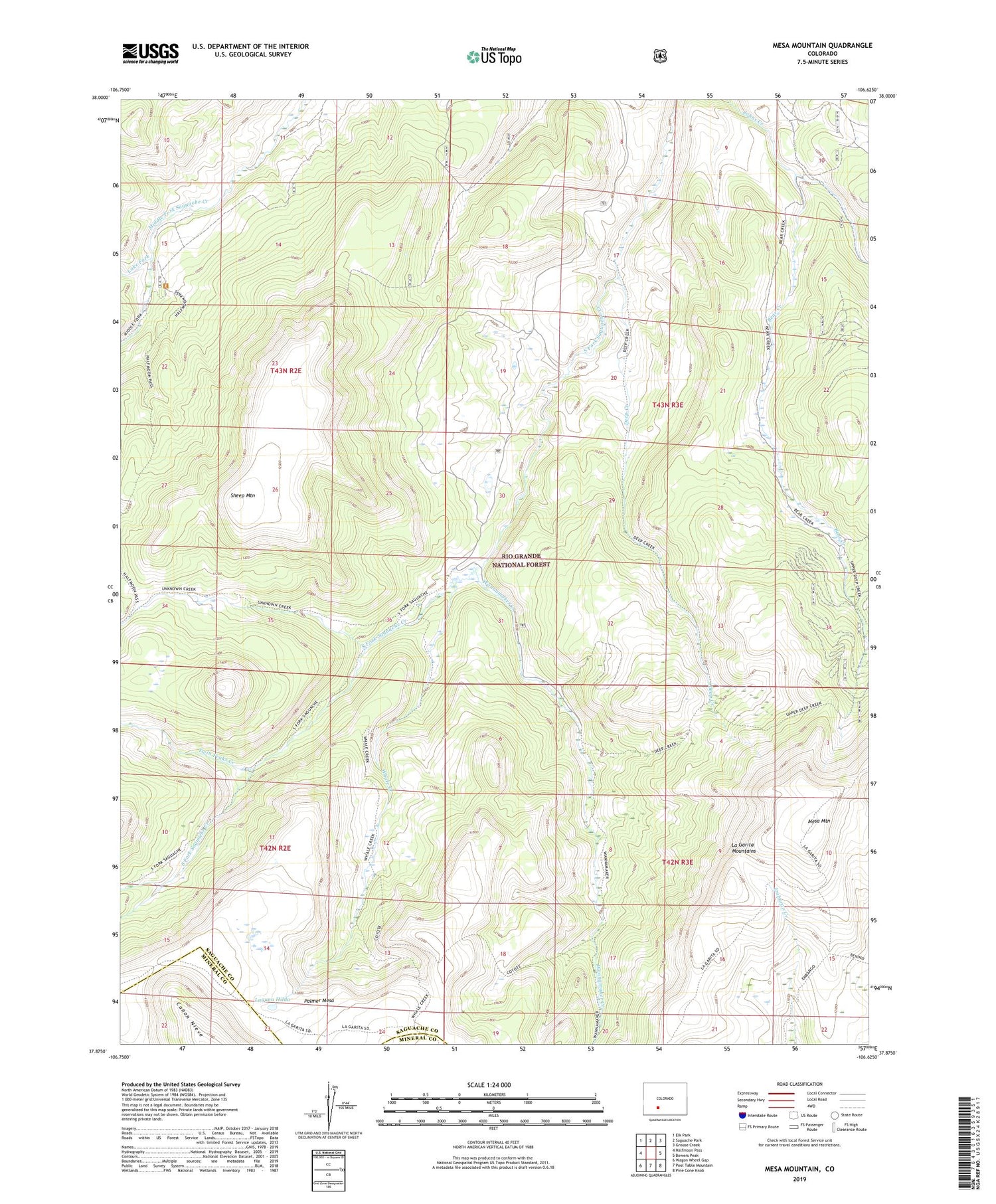 Mesa Mountain Colorado US Topo Map Image