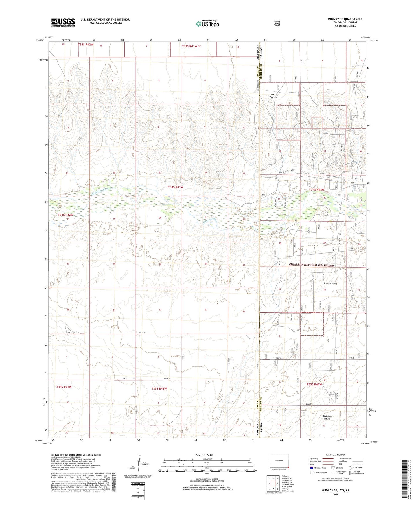 Midway SE Colorado US Topo Map Image