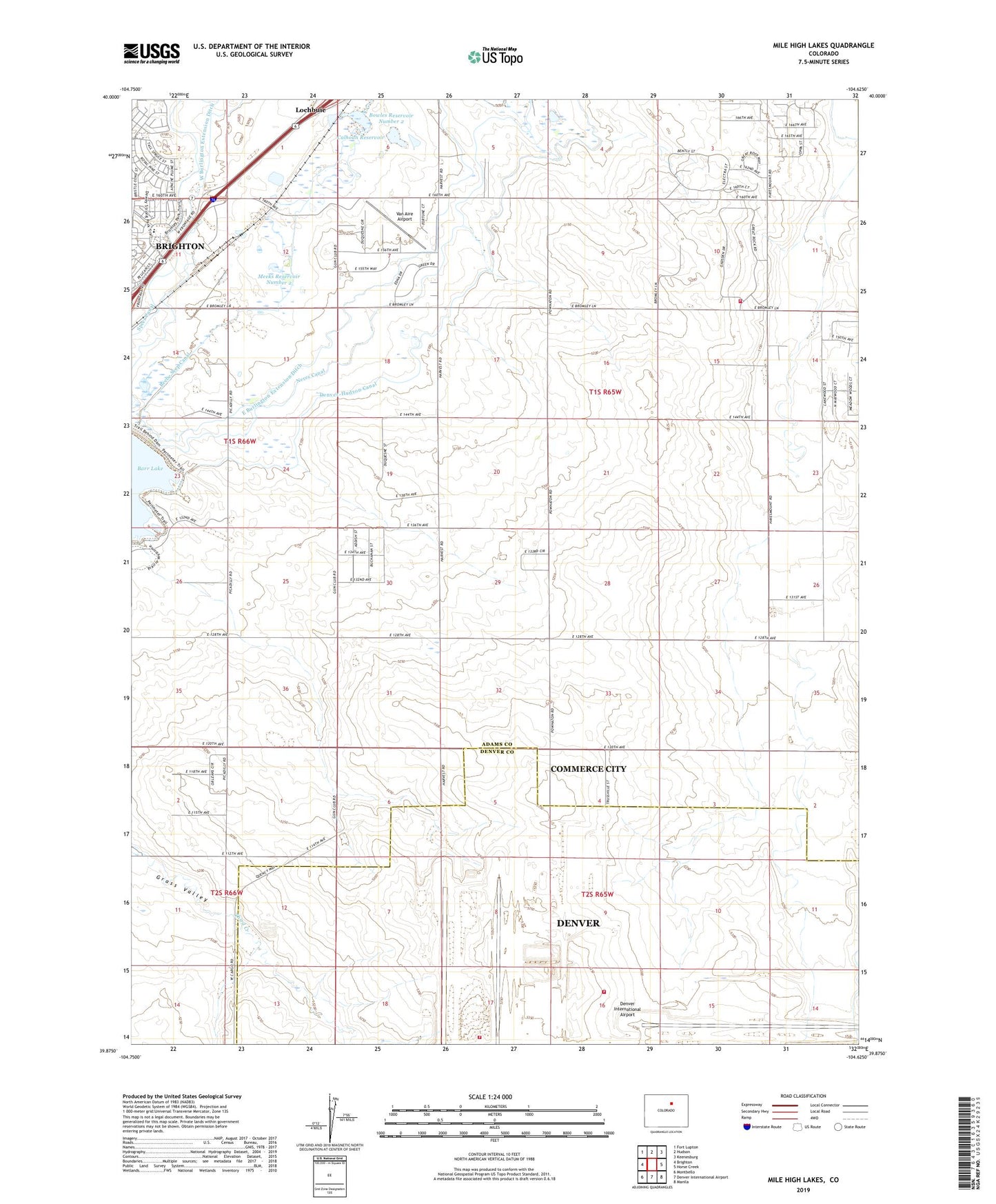 Mile High Lakes Colorado US Topo Map Image