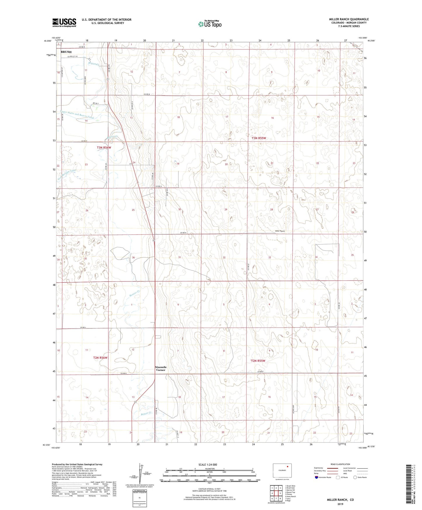 Miller Ranch Colorado US Topo Map Image