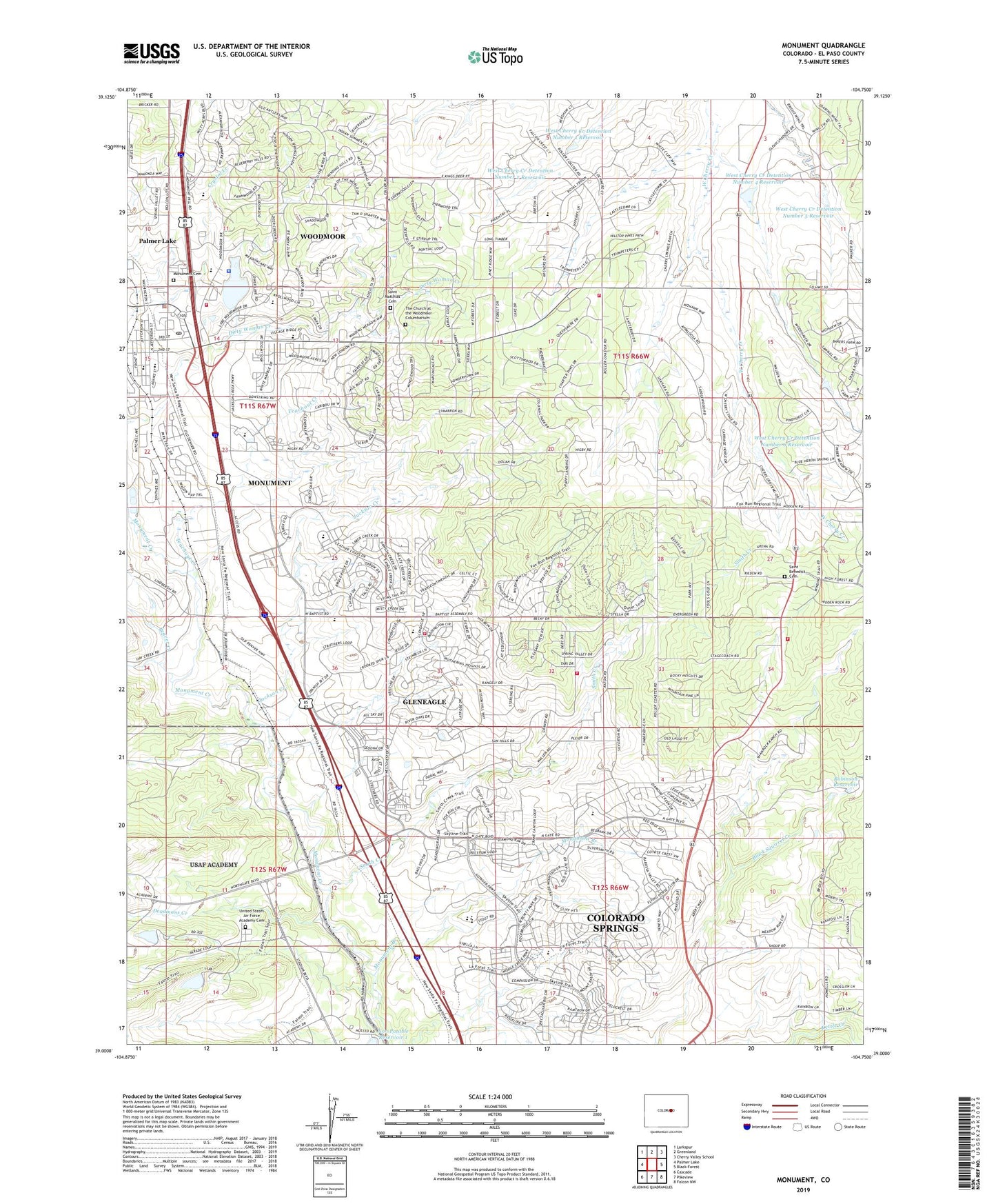 Monument Colorado US Topo Map Image