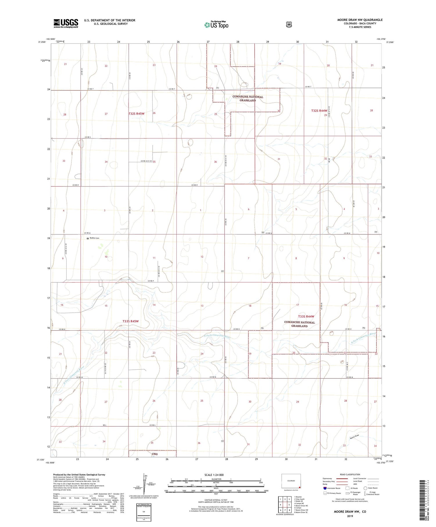 Moore Draw NW Colorado US Topo Map Image