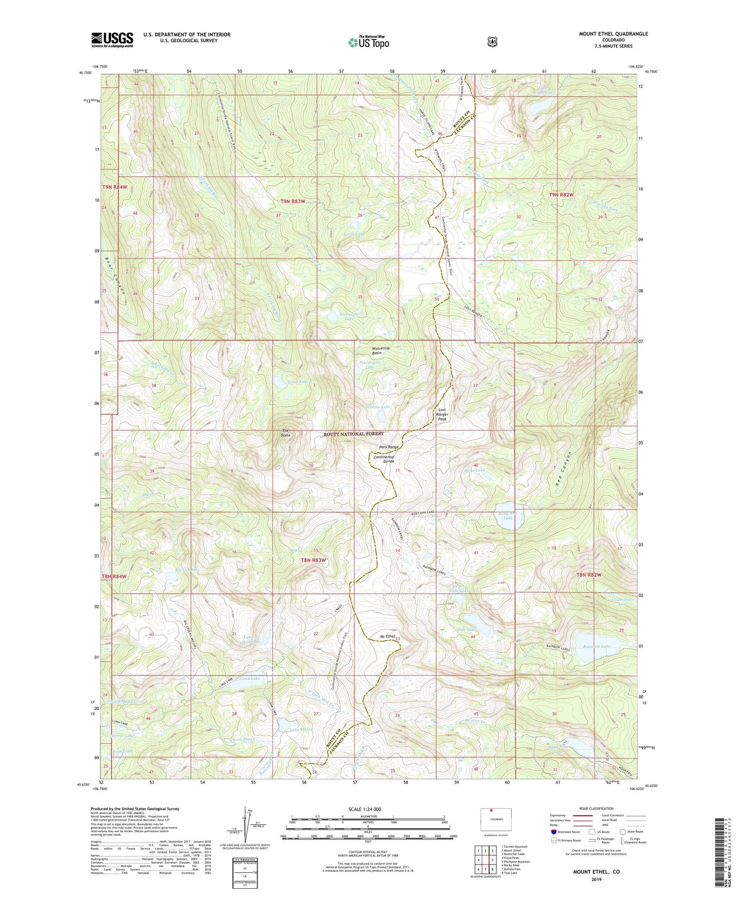 Mount Ethel Colorado US Topo Map Image